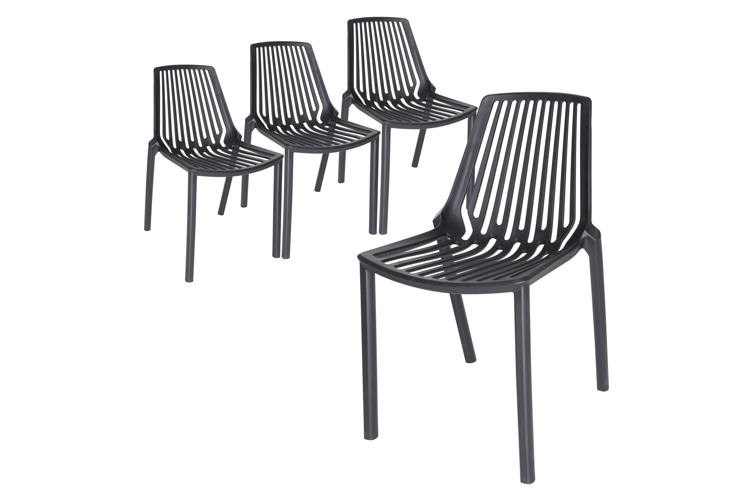 LeisureMod Acken Mid-Century Modern Plastic Dining Chair (Set Of 4)