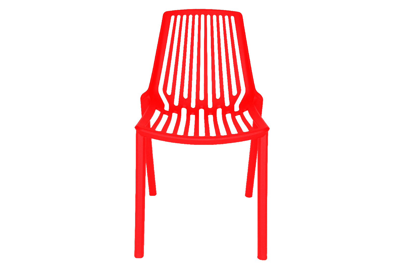 LeisureMod Acken Mid-Century Modern Plastic Dining Chair - Red