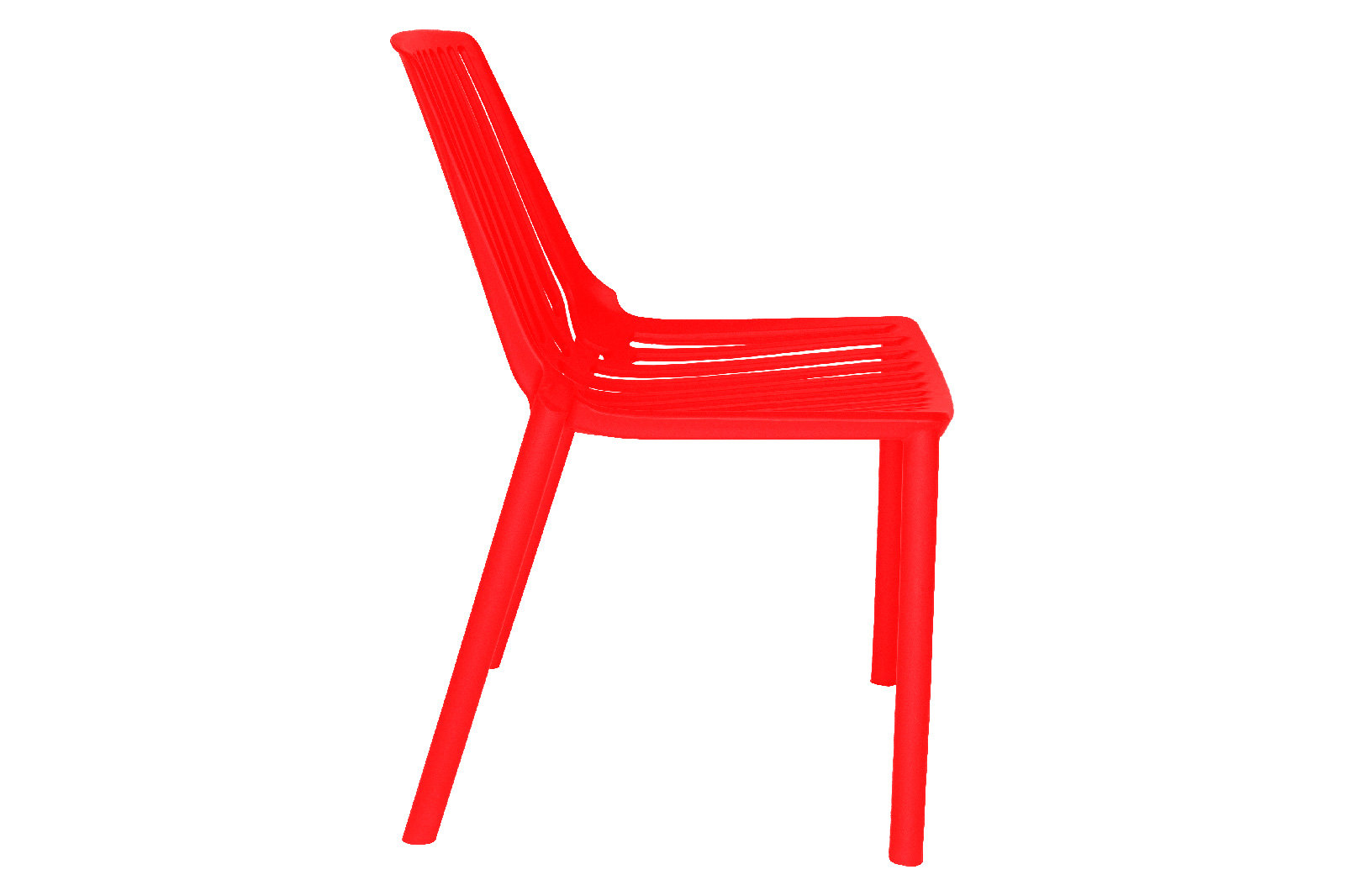 LeisureMod Acken Mid-Century Modern Plastic Dining Chair - Red