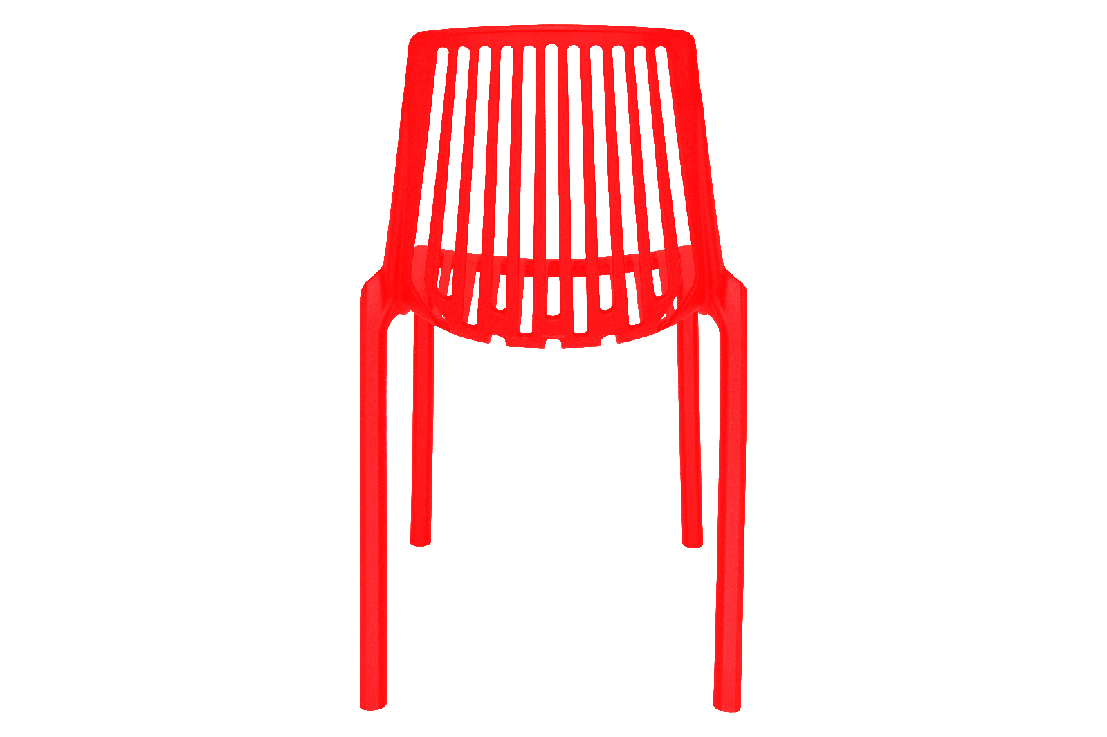 LeisureMod Acken Mid-Century Modern Plastic Dining Chair - Red