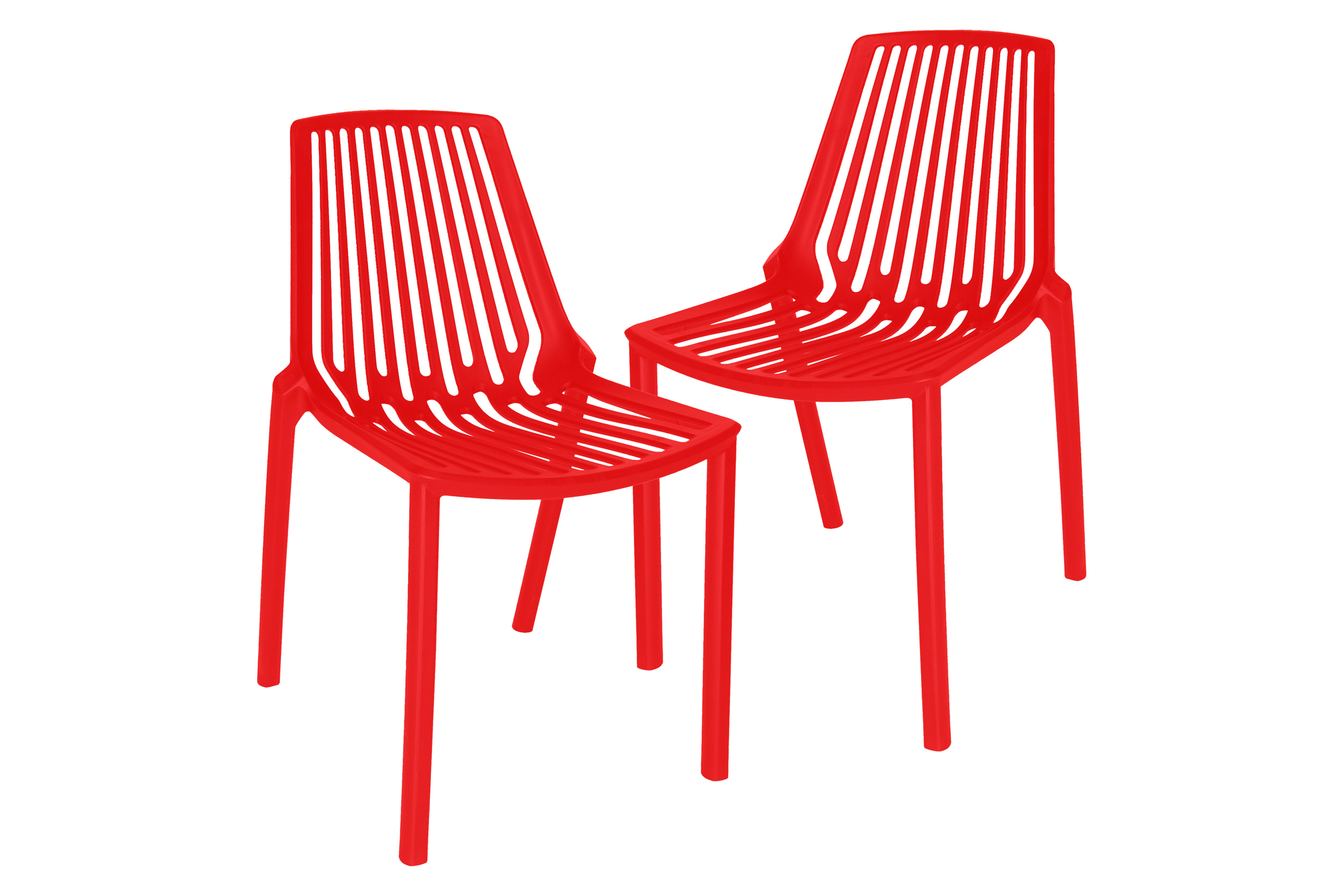 LeisureMod Acken Mid-Century Modern Plastic Dining Chair (Set Of 2)