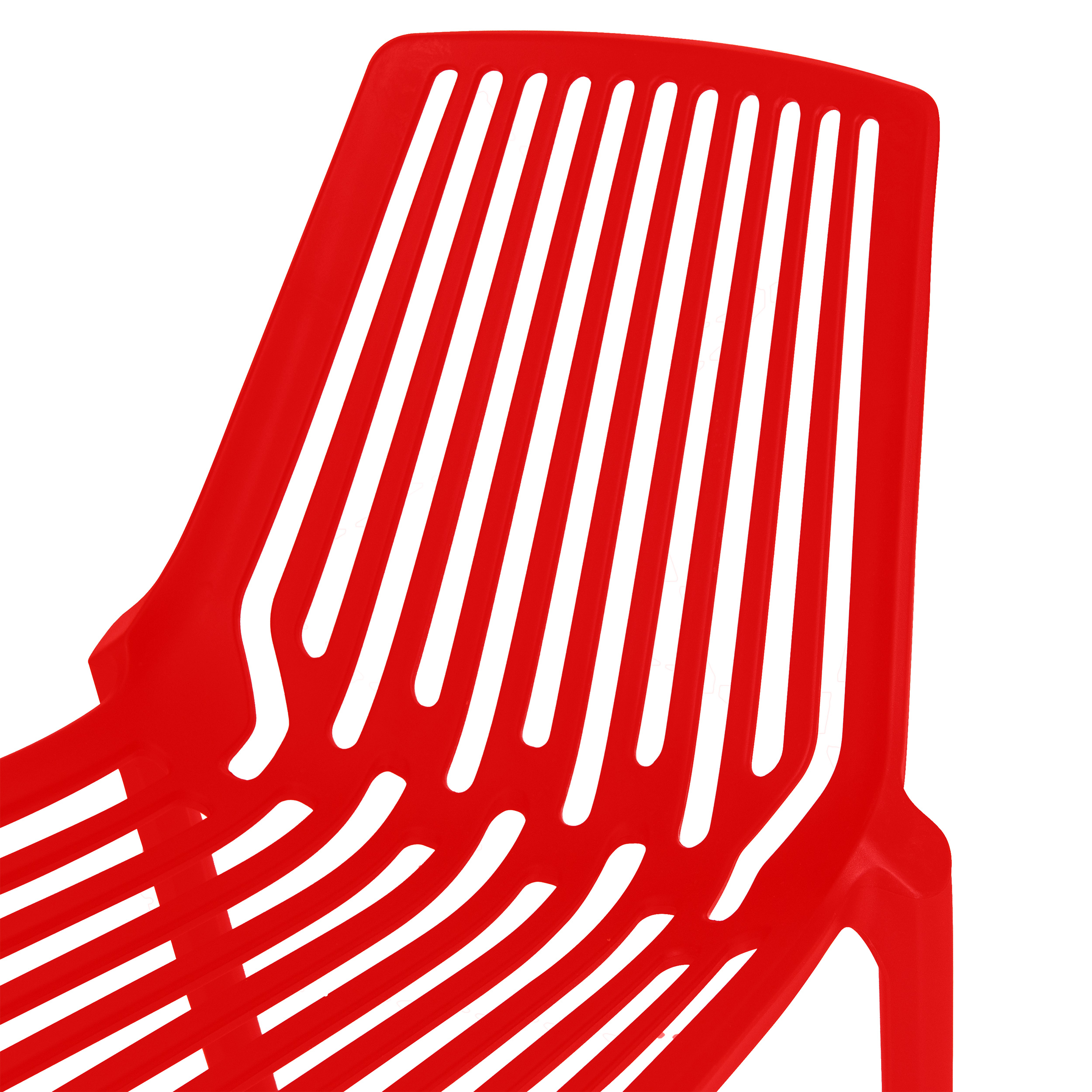 LeisureMod Acken Mid-Century Modern Plastic Dining Chair (Set Of 2) - Red