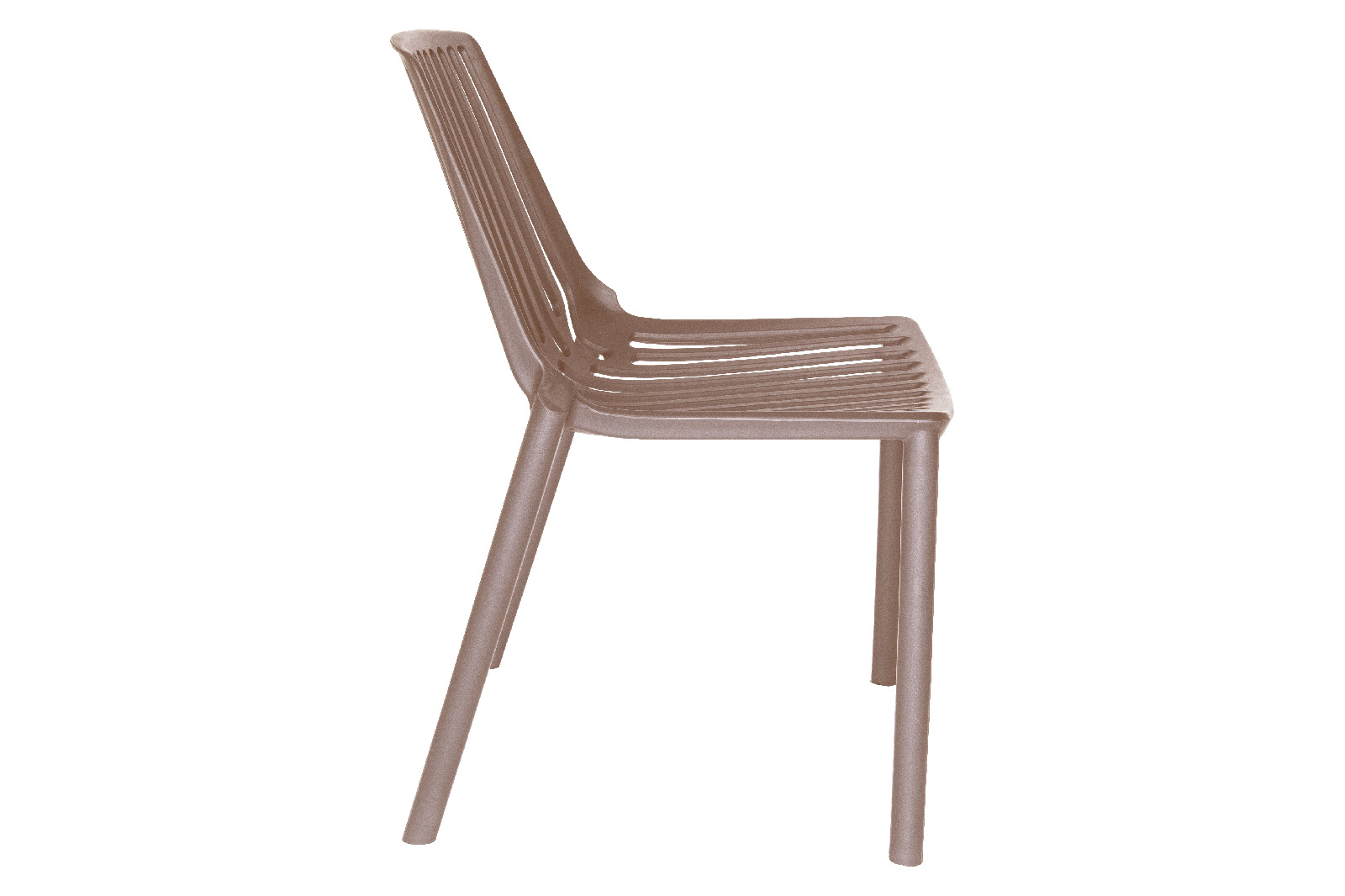 LeisureMod Acken Mid-Century Modern Plastic Dining Chair - Taupe