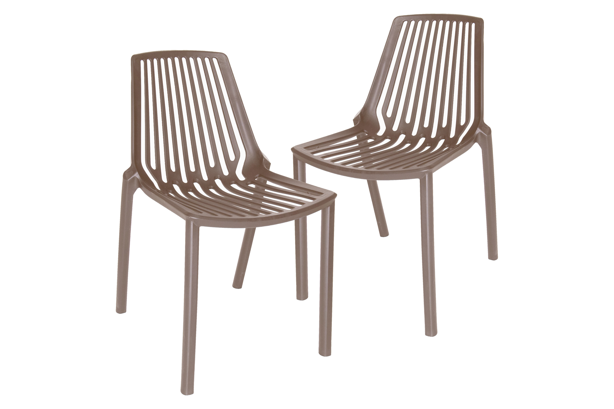 LeisureMod Acken Mid-Century Modern Plastic Dining Chair (Set Of 2)