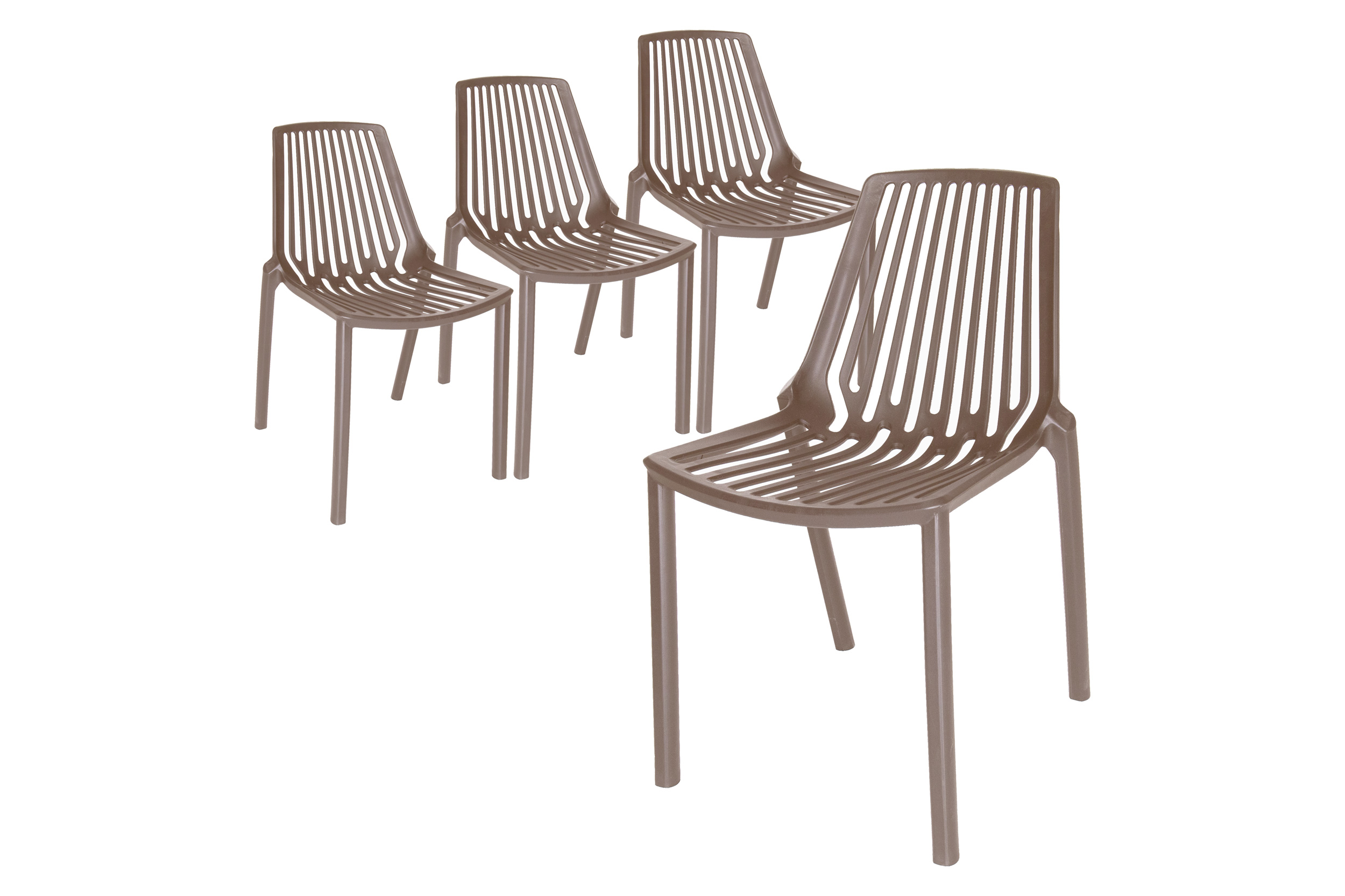 LeisureMod Acken Mid-Century Modern Plastic Dining Chair (Set Of 4)