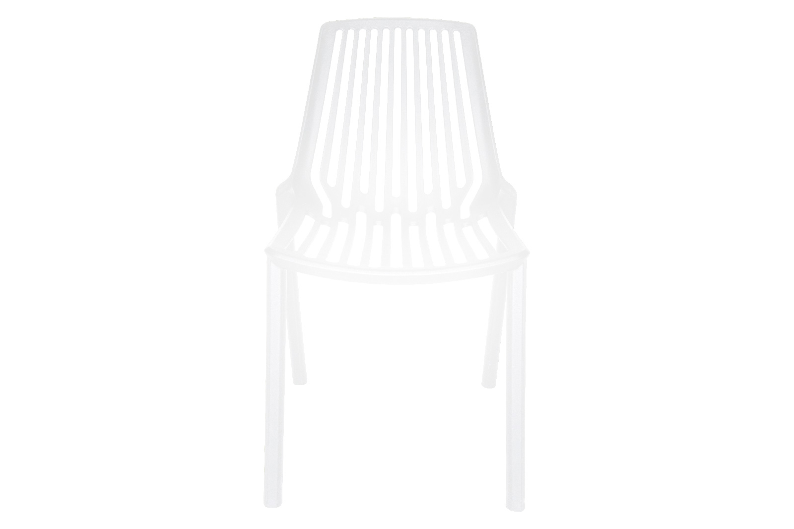 LeisureMod Acken Mid-Century Modern Plastic Dining Chair - White