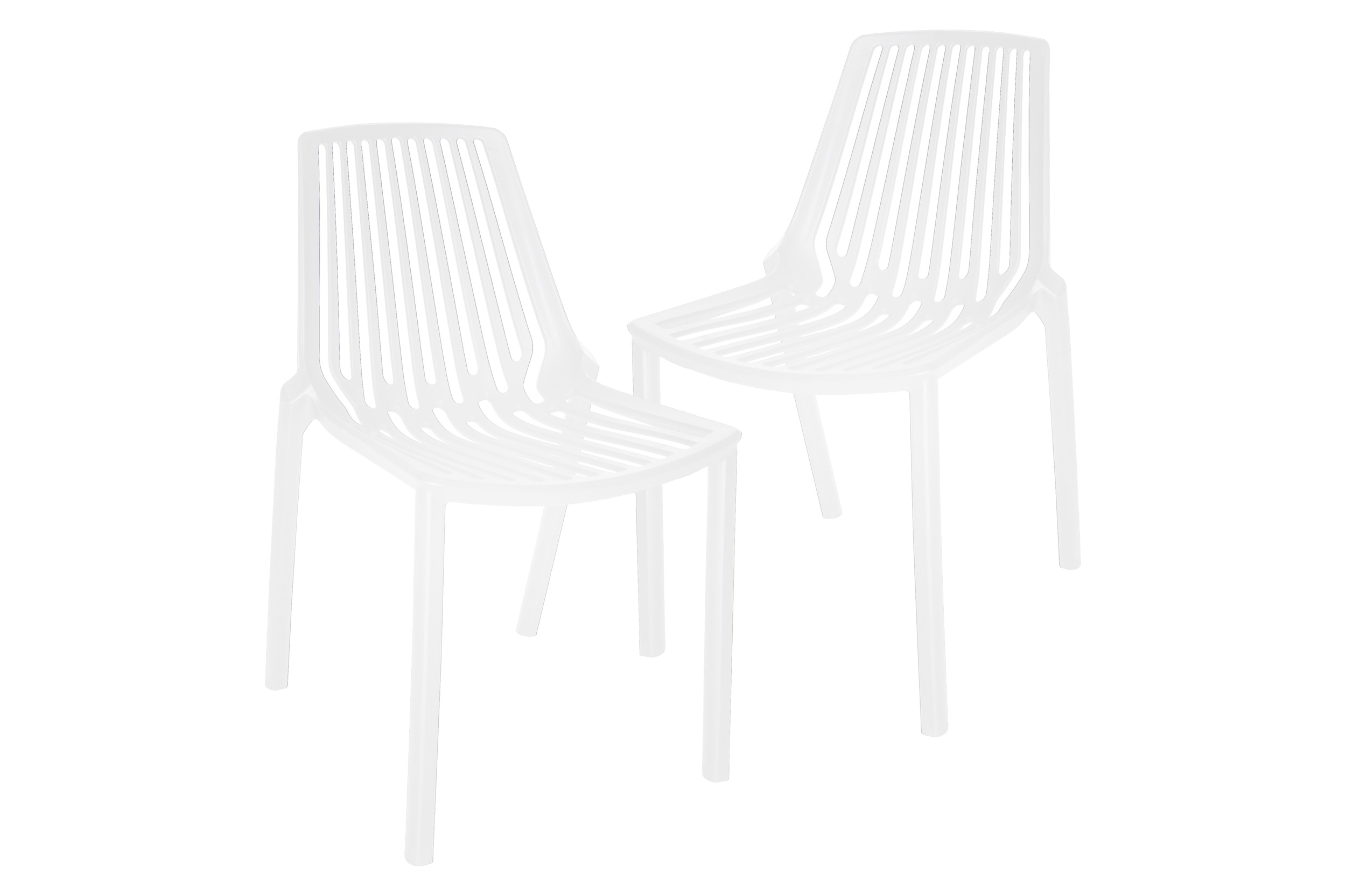 LeisureMod Acken Mid-Century Modern Plastic Dining Chair (Set Of 2)