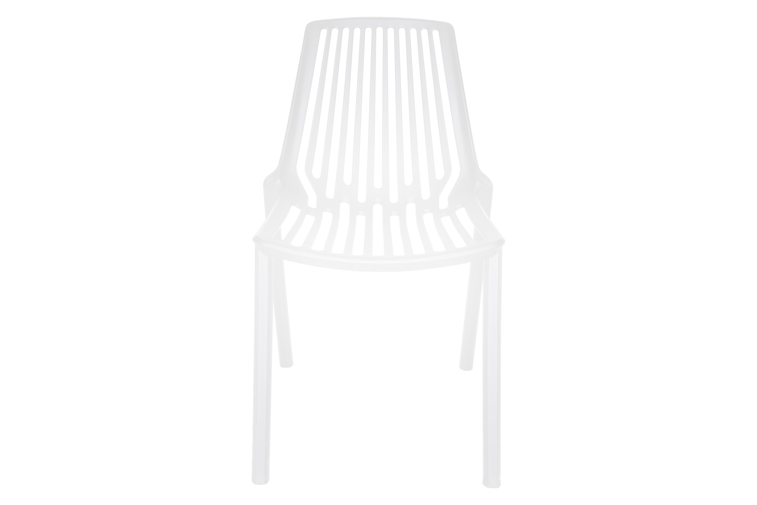 LeisureMod Acken Mid-Century Modern Plastic Dining Chair (Set Of 2) - White