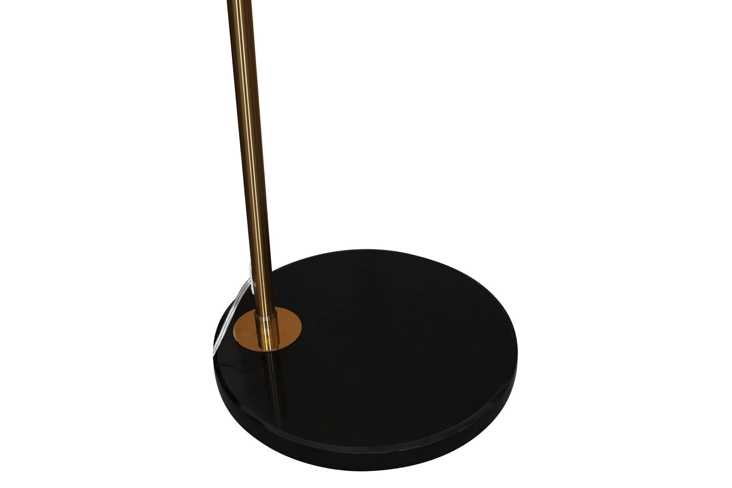 LeisureMod Arco Modern Arched Floor Lamp with Black Round Marble Base - Gold