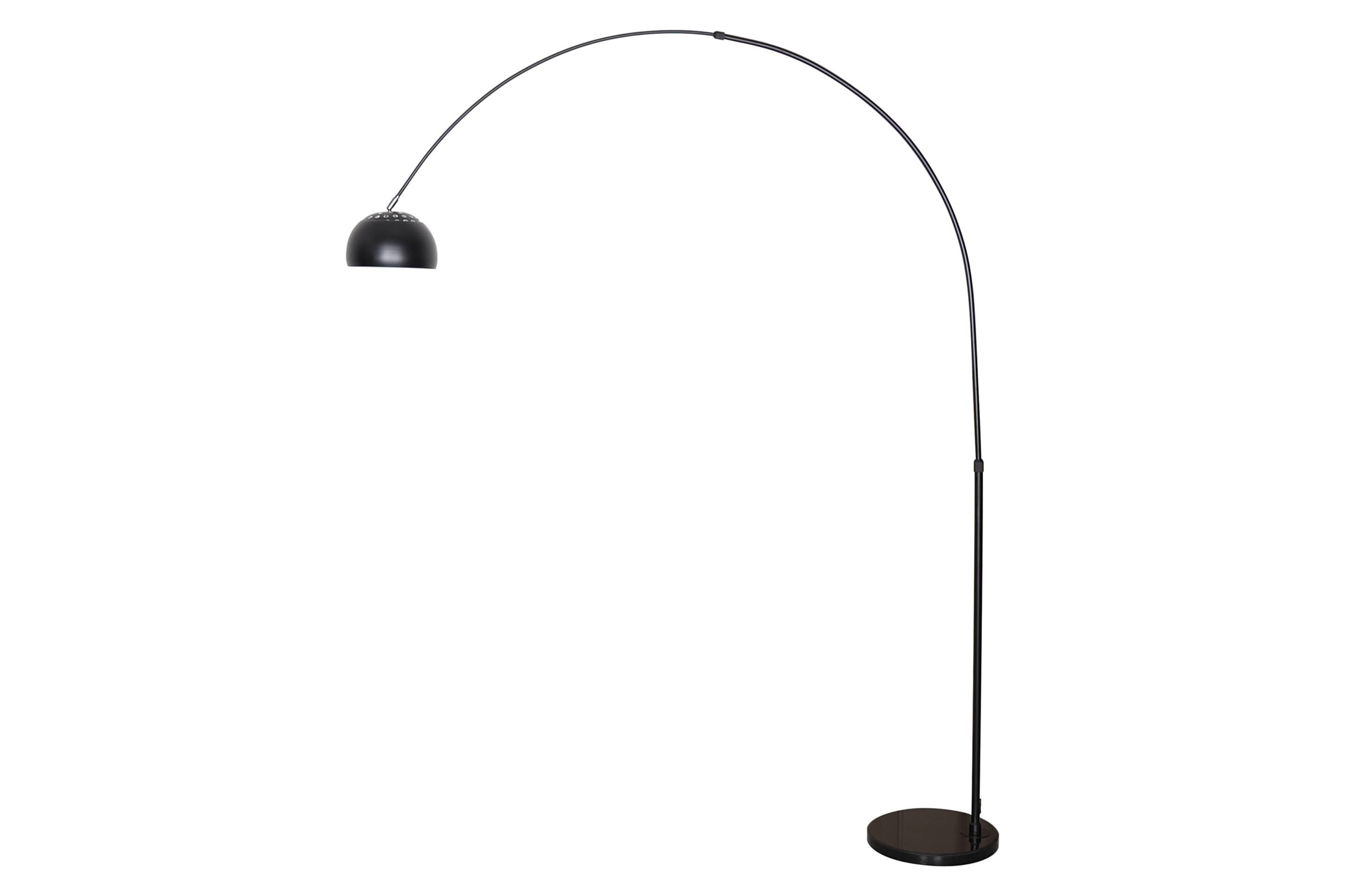 LeisureMod - Arco Modern Arched Floor Lamp with Black Round Marble Base