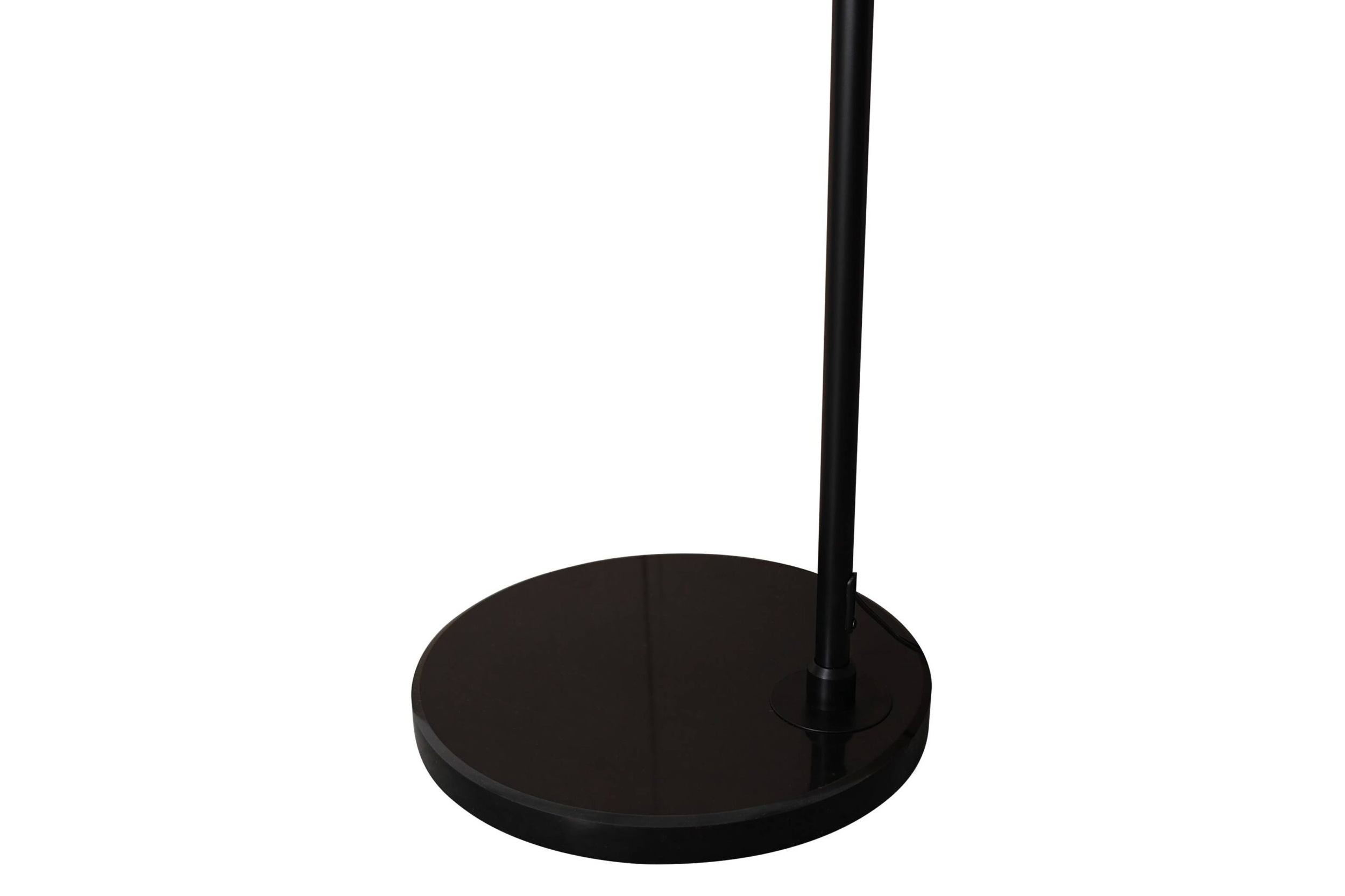 LeisureMod Arco Modern Arched Floor Lamp with Black Round Marble Base - Black