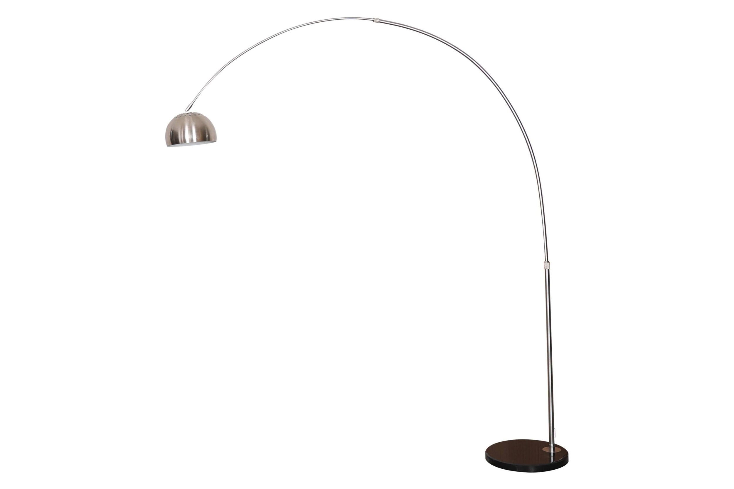 LeisureMod - Arco Modern Arched Floor Lamp with Black Round Marble Base