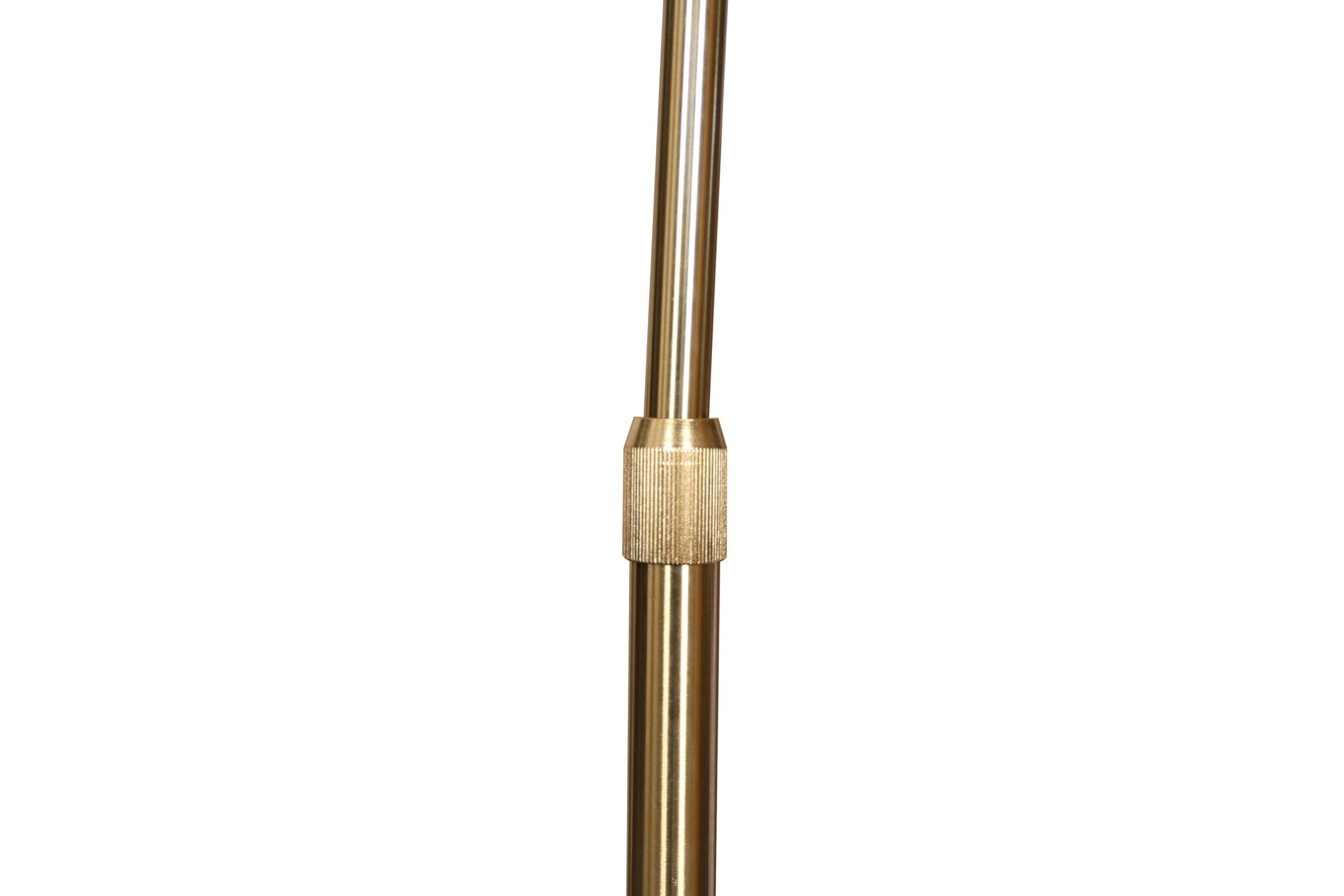 LeisureMod Arco Modern Arched Floor Lamp with White Round Marble Base - Gold