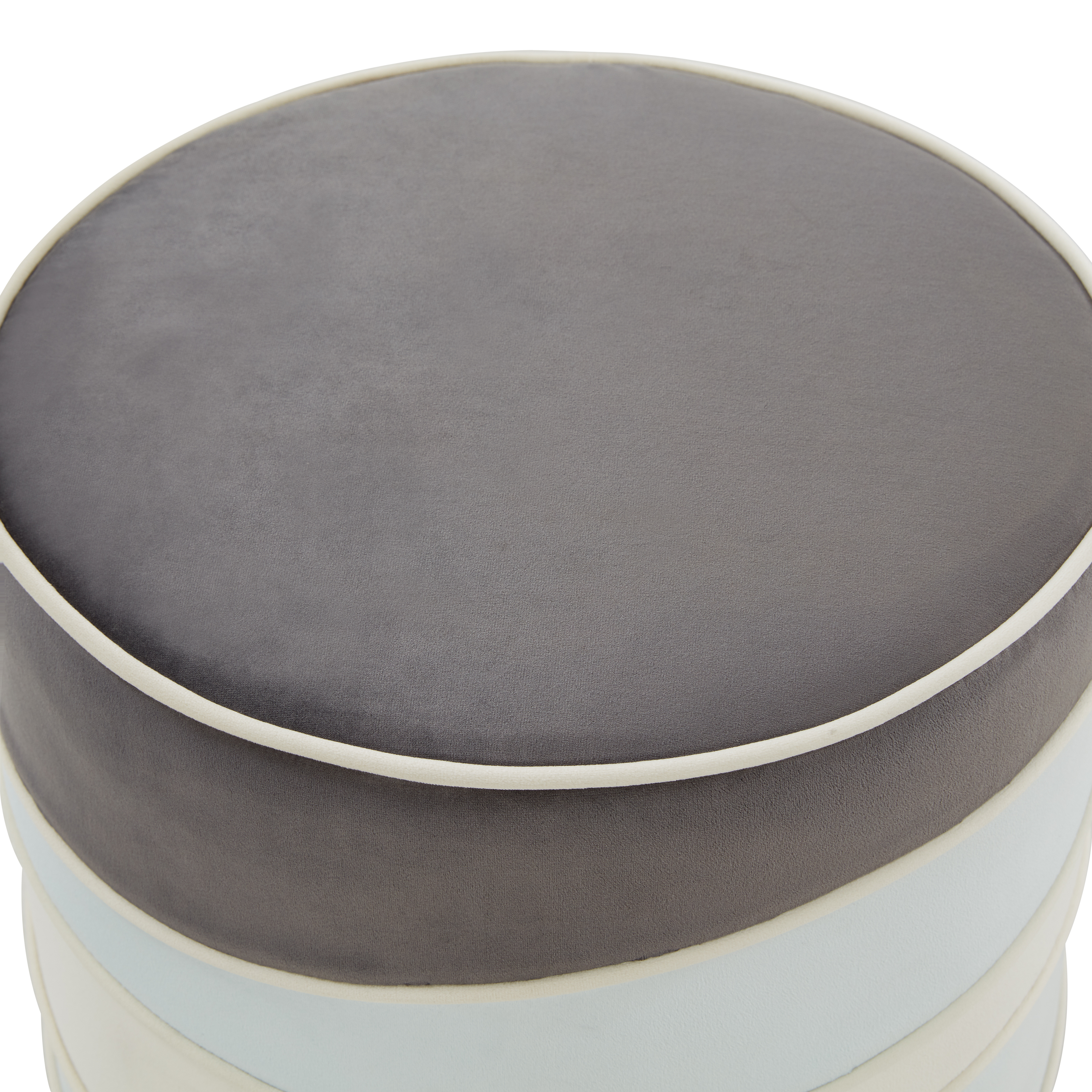 LeisureMod - Almon 16" Round Velvet Ottoman in Multi-Colored