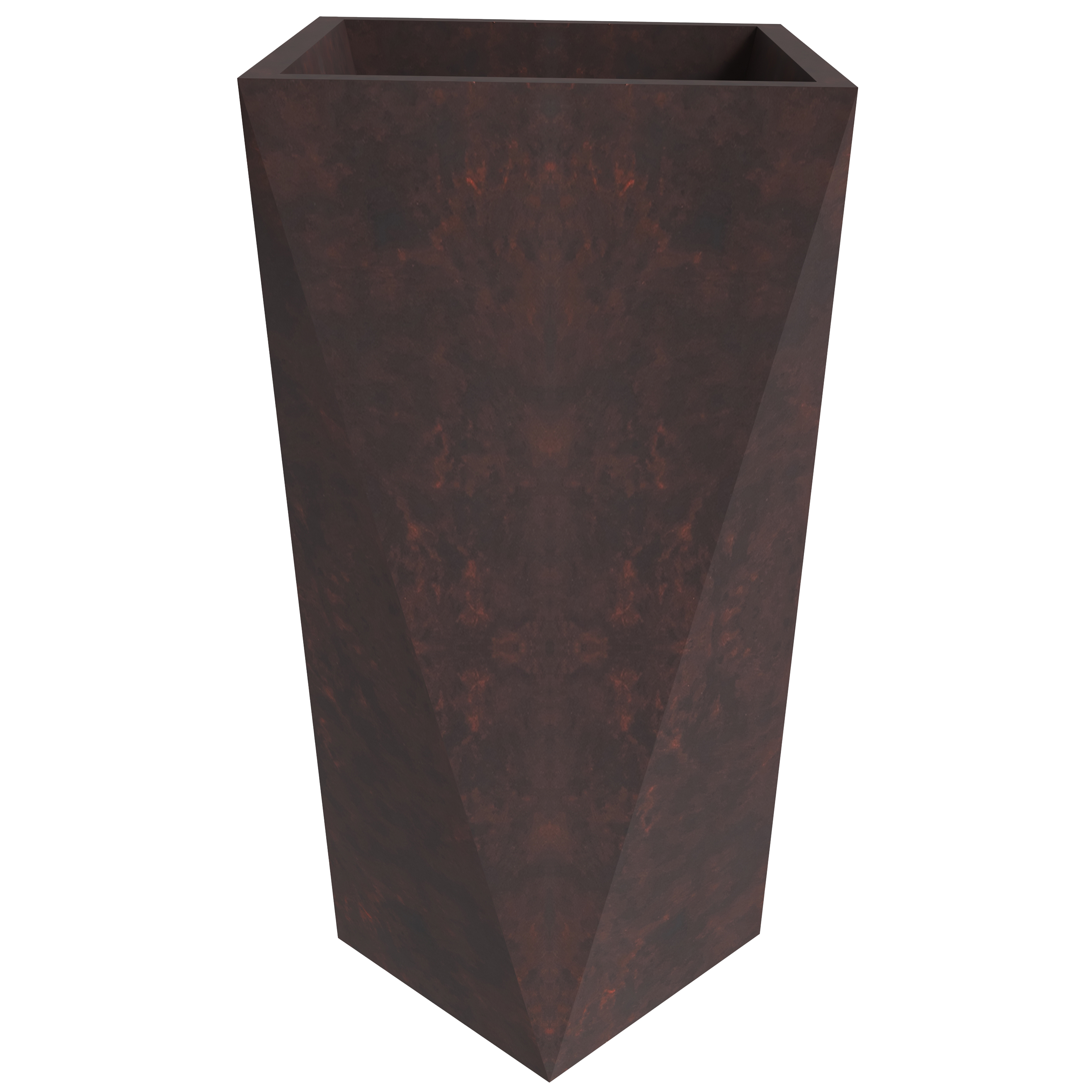 LeisureMod Aloe Modern 24" Fiberstone and Clay Planter - Brown