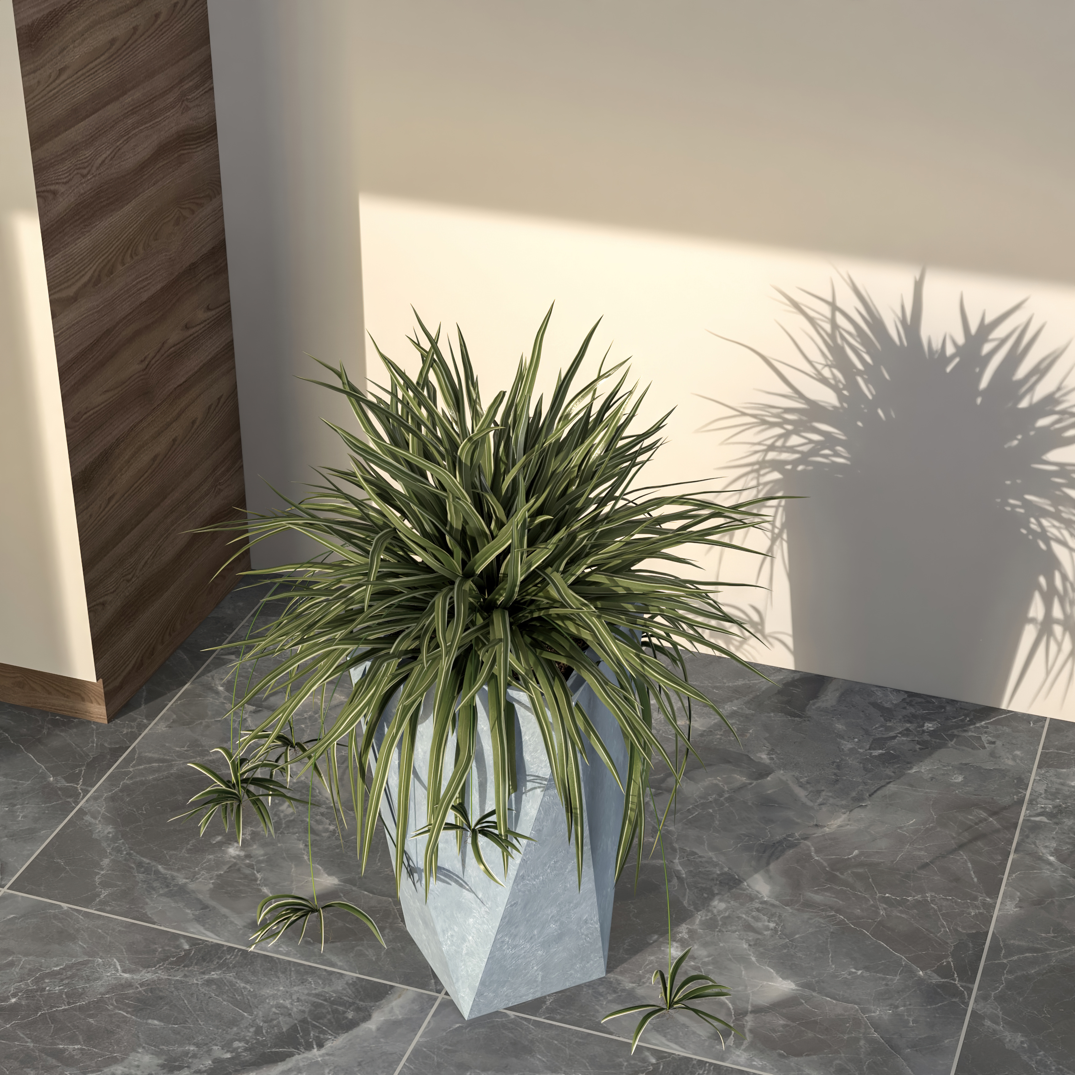 LeisureMod Aloe Modern 24" Fiberstone and Clay Planter - Gray