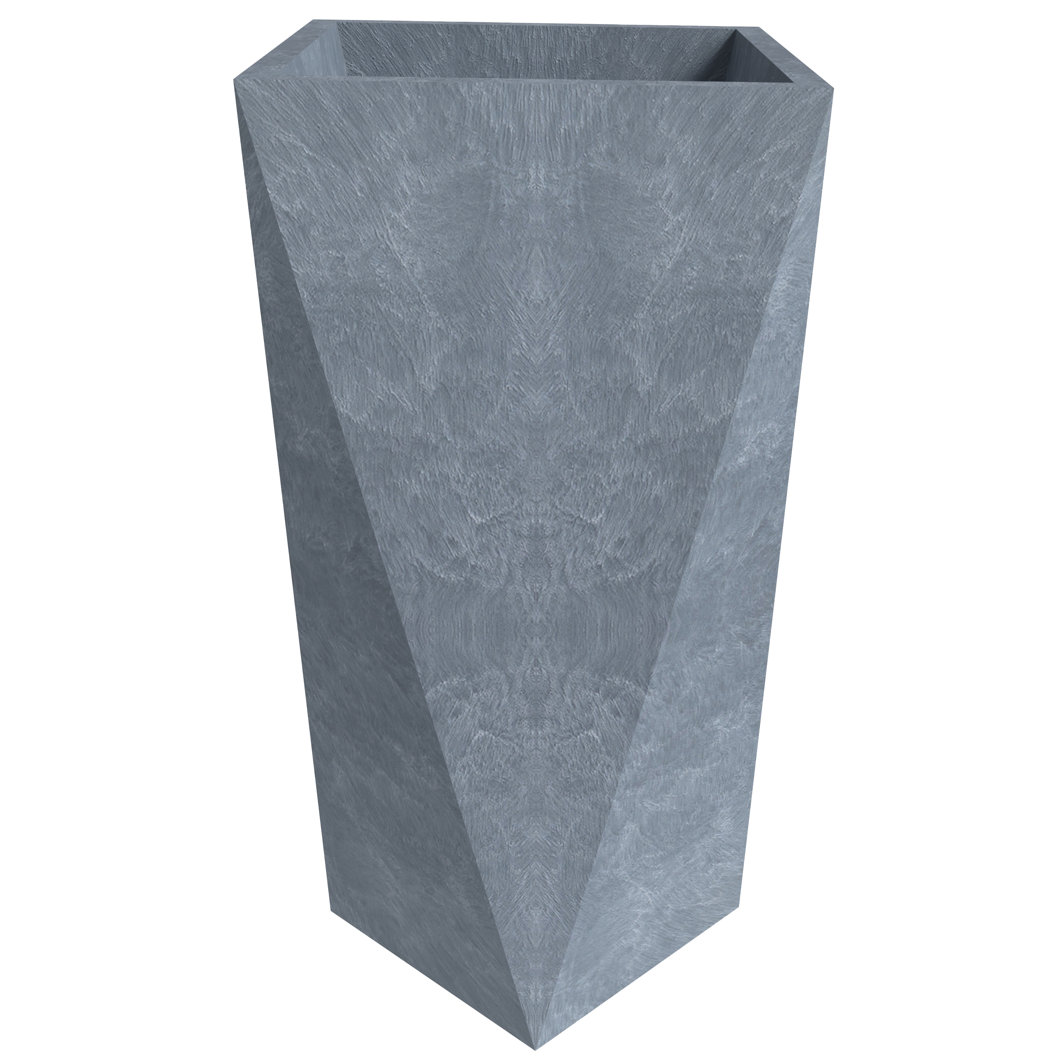 LeisureMod Aloe Modern 24" Fiberstone and Clay Planter - Gray