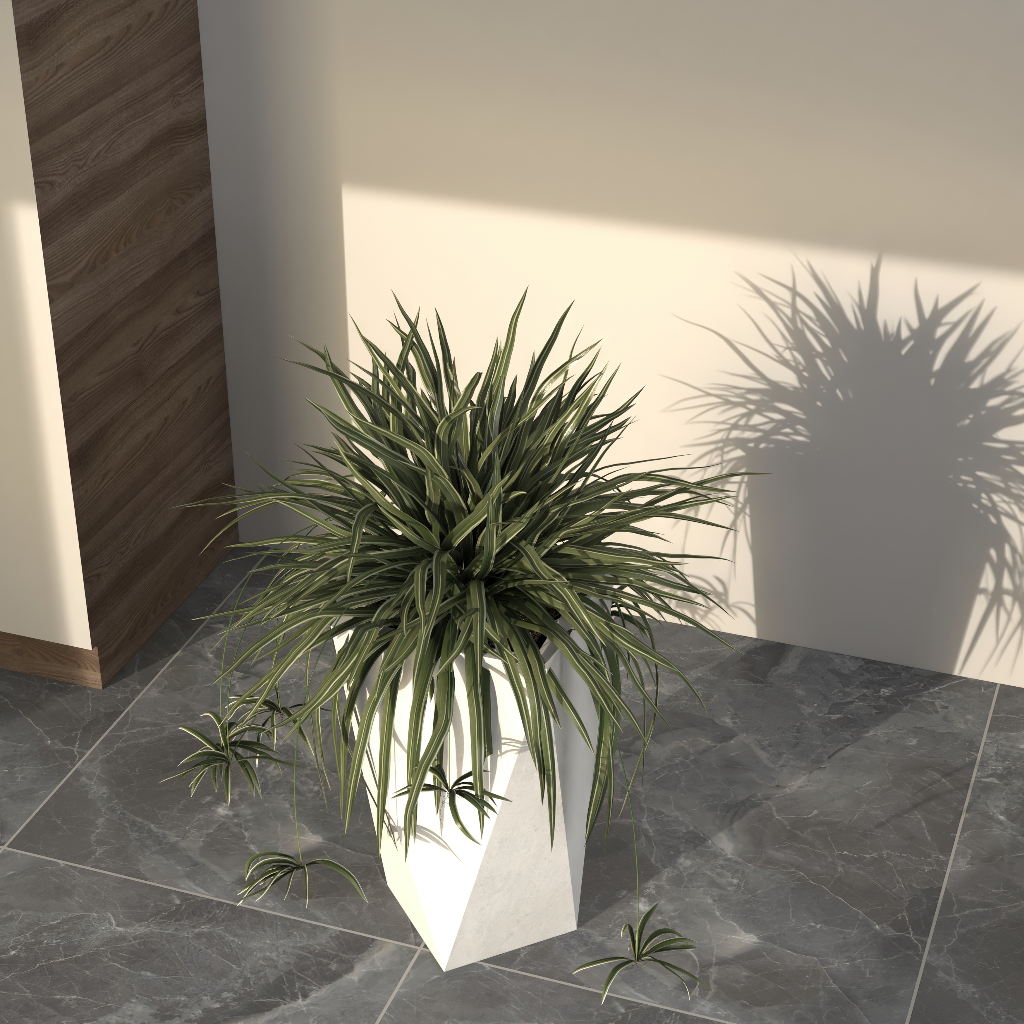 LeisureMod Aloe Modern 24" Fiberstone and Clay Planter - White