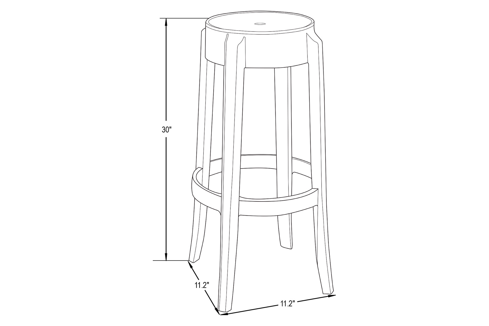 LeisureMod Averill Modern Plastic Barstool With Sturdy Seat And Legs (Set Of 2)