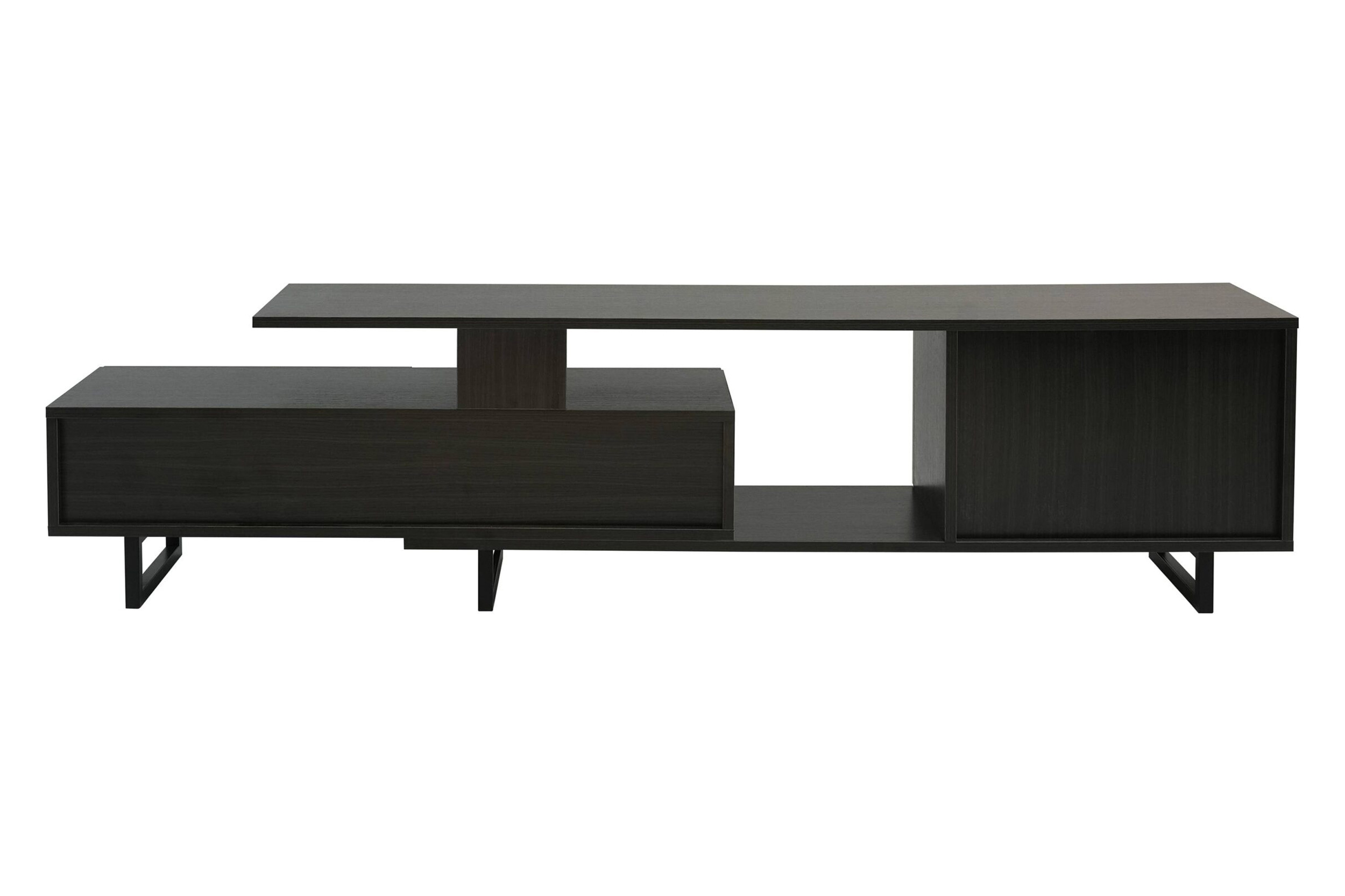 LeisureMod Avery Mid-Century Modern TV Stand with MDF Cabinet - Phantom Gray