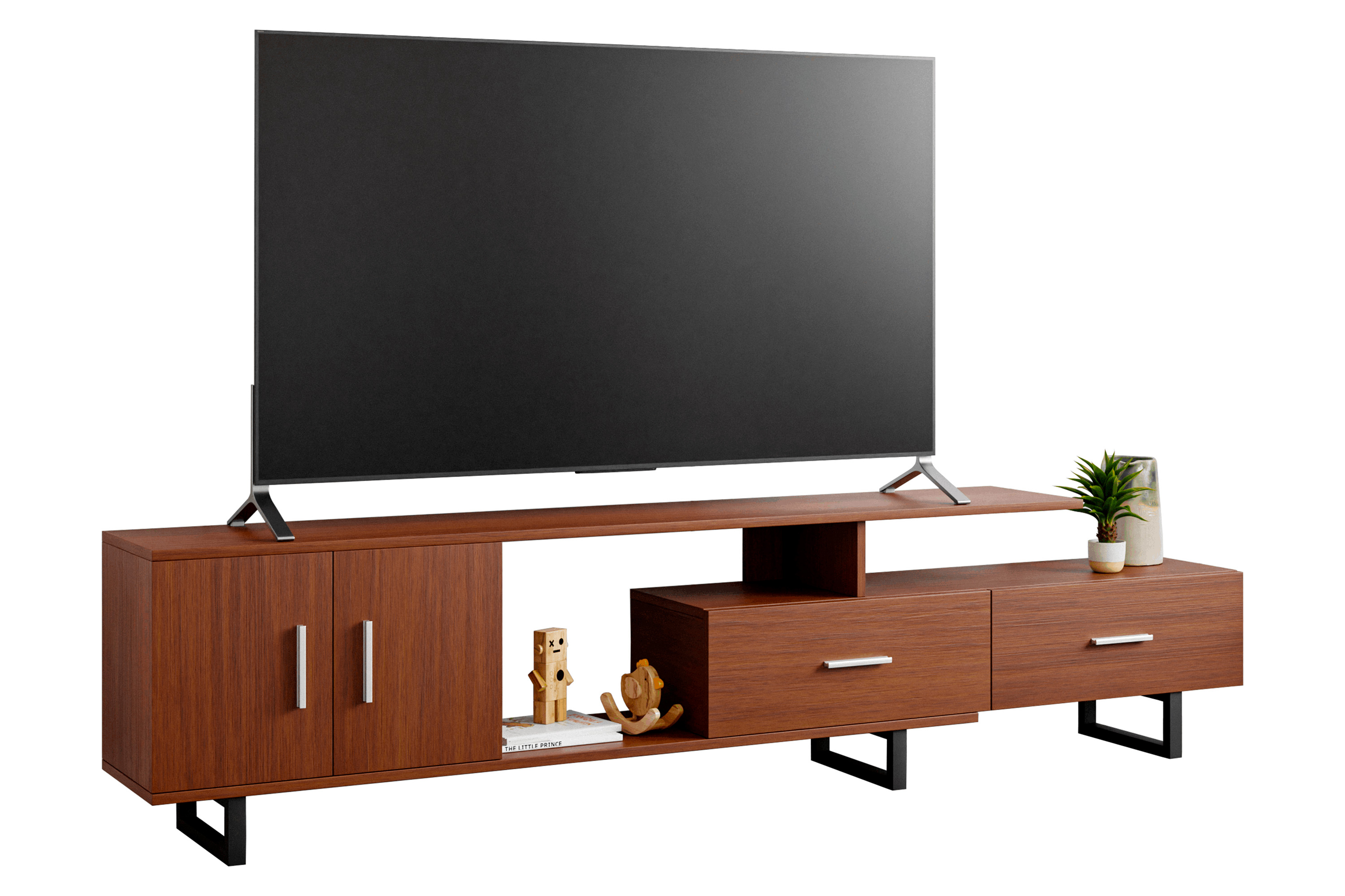 LeisureMod - Avery Mid-Century Modern TV Stand with MDF Cabinet