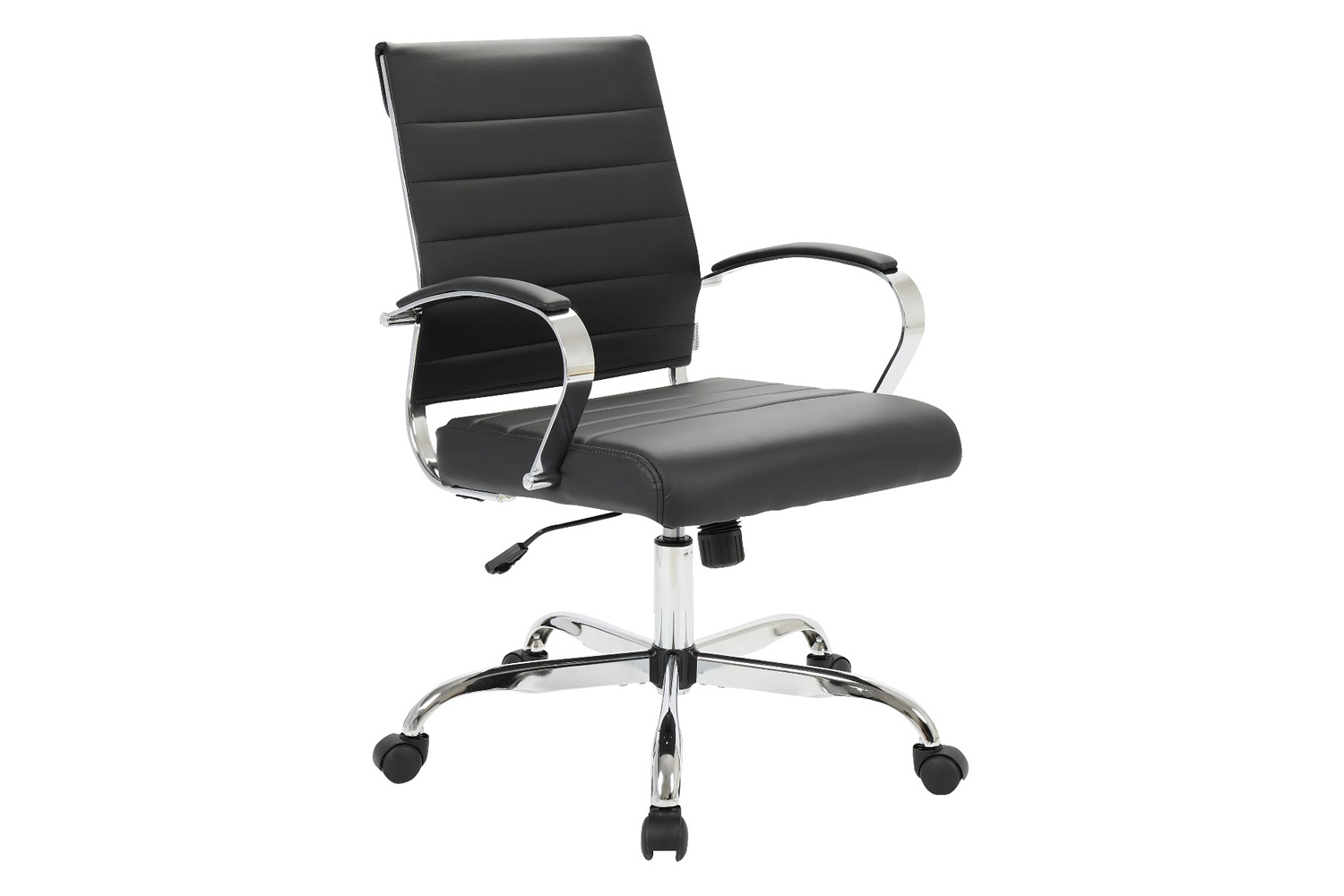 LeisureMod Benmar Home Leather Office Chair with Chrome Frame