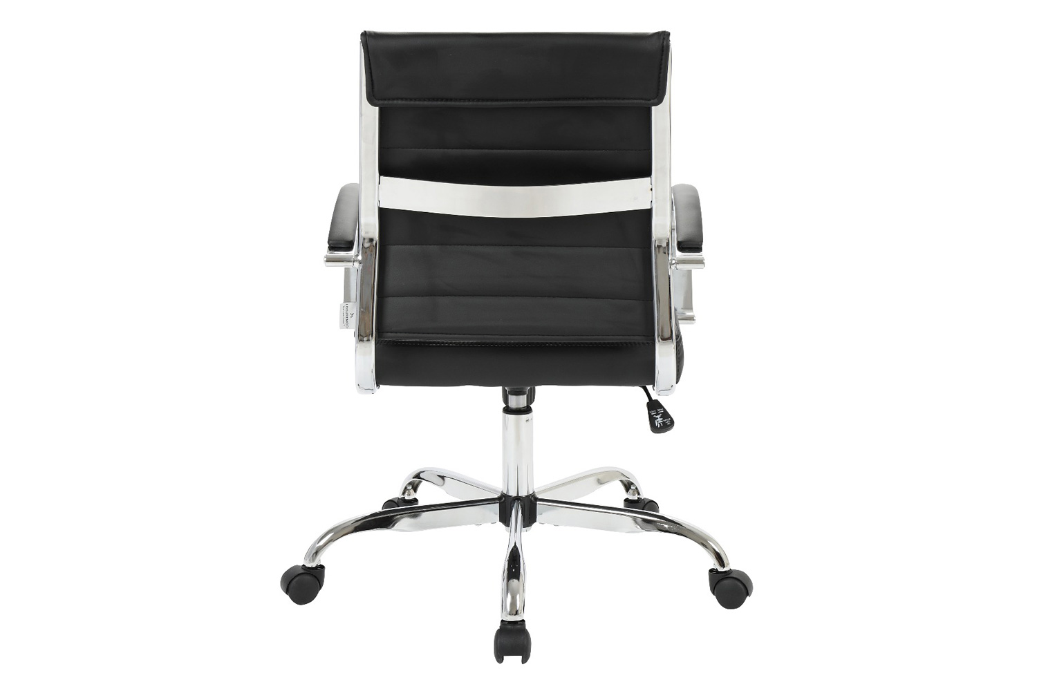 LeisureMod Benmar Home Leather Office Chair with Chrome Frame - Black