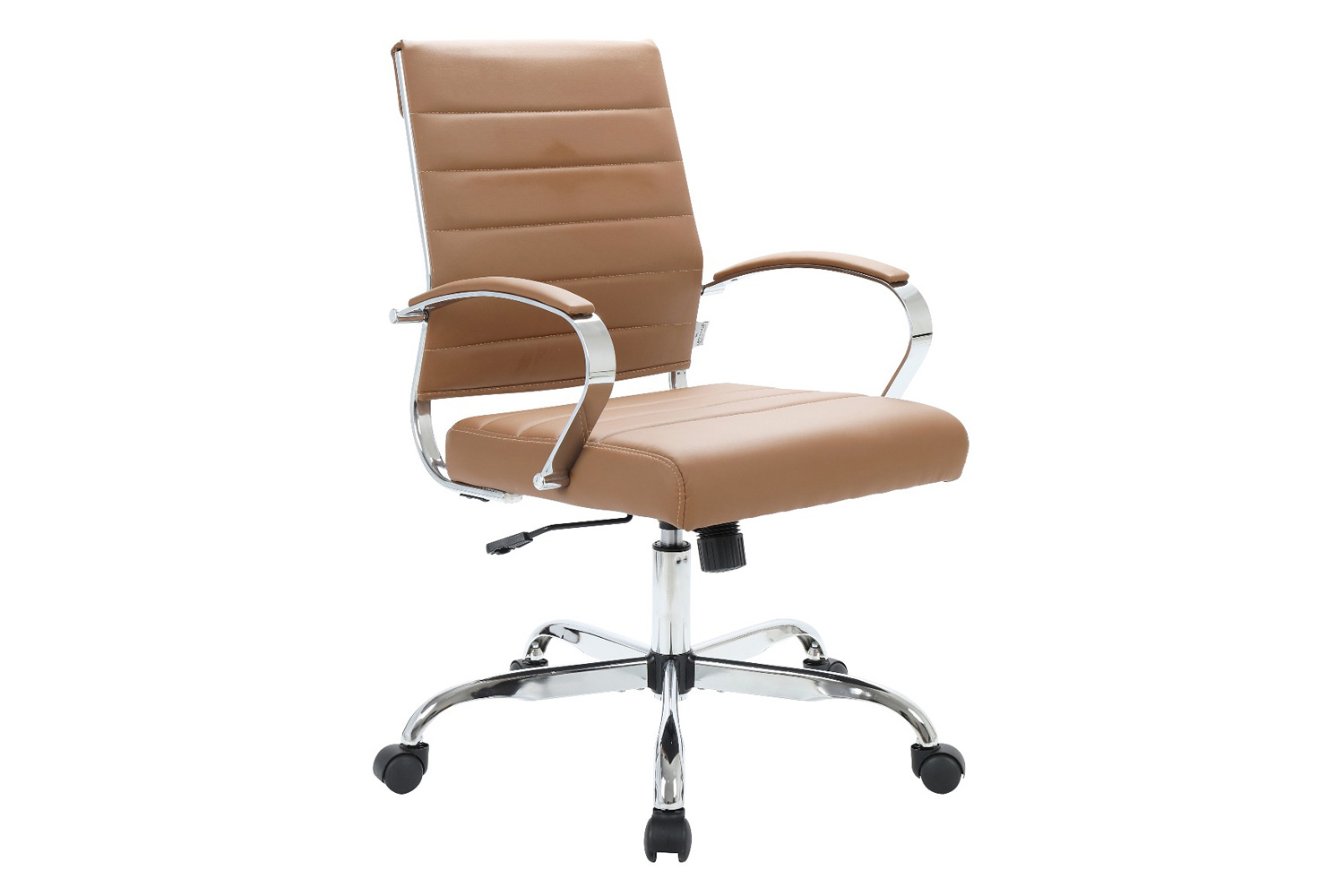 LeisureMod Benmar Home Leather Office Chair with Chrome Frame