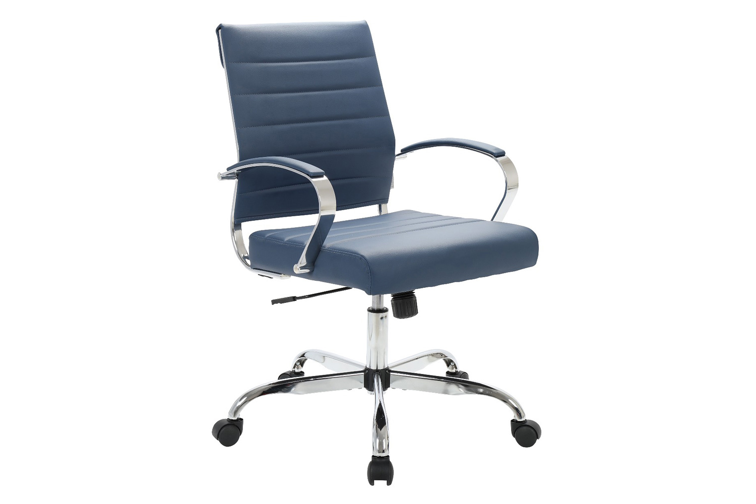 LeisureMod Benmar Home Leather Office Chair with Chrome Frame