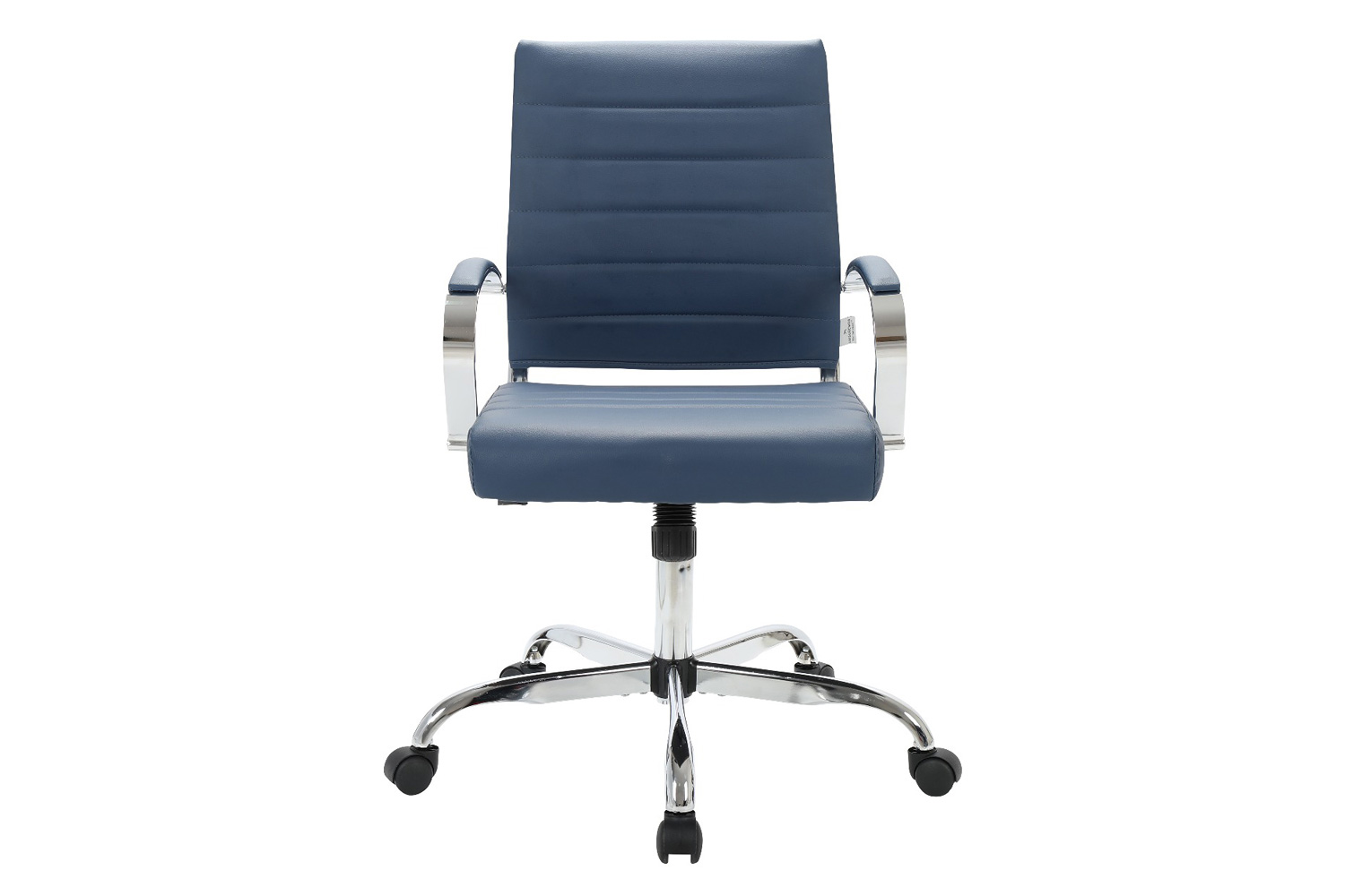 LeisureMod Benmar Home Leather Office Chair with Chrome Frame - Blue