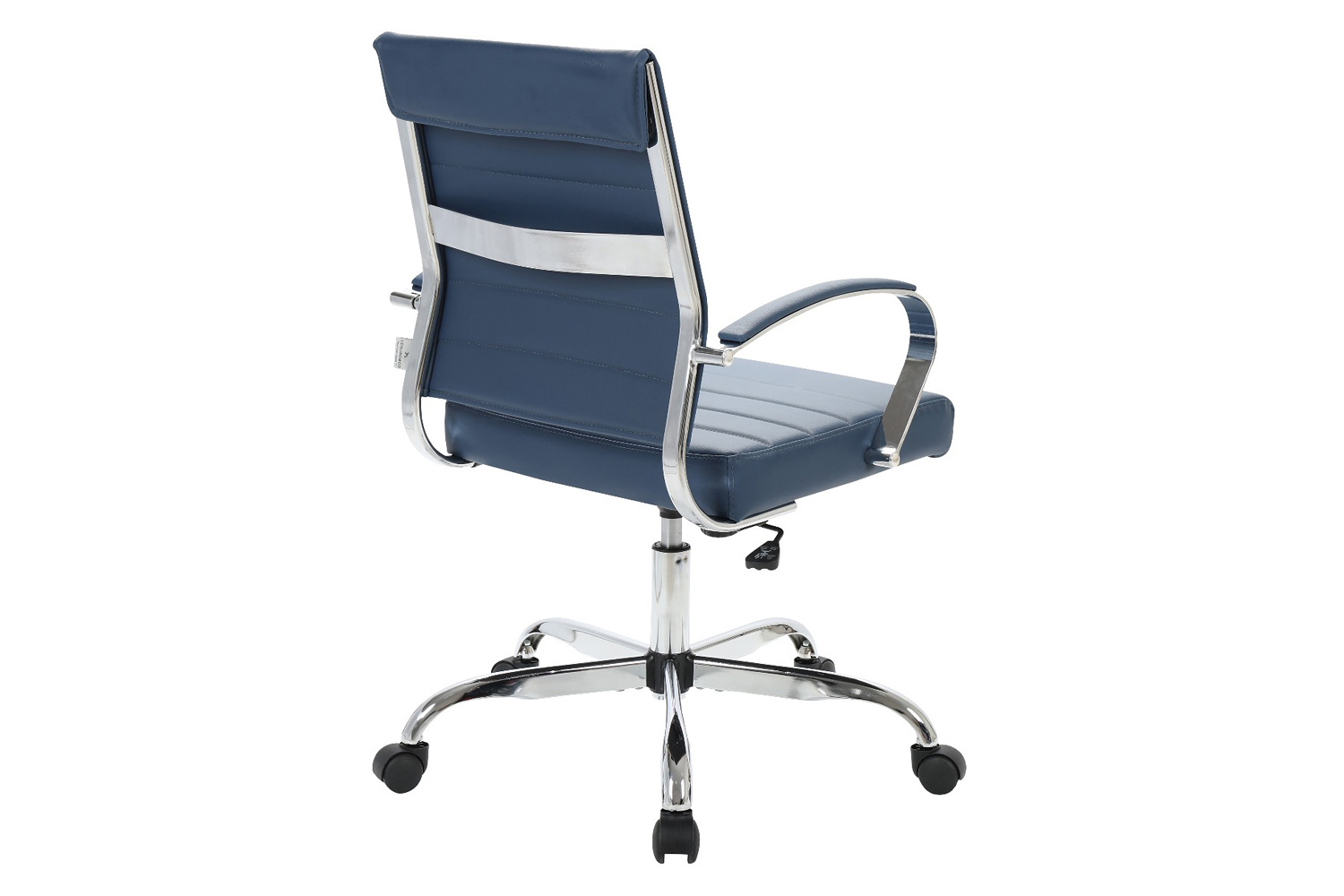 LeisureMod Benmar Home Leather Office Chair with Chrome Frame - Blue