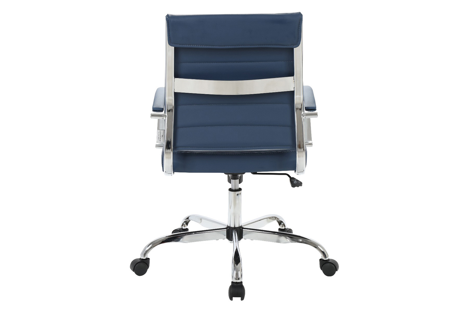 LeisureMod Benmar Home Leather Office Chair with Chrome Frame - Blue