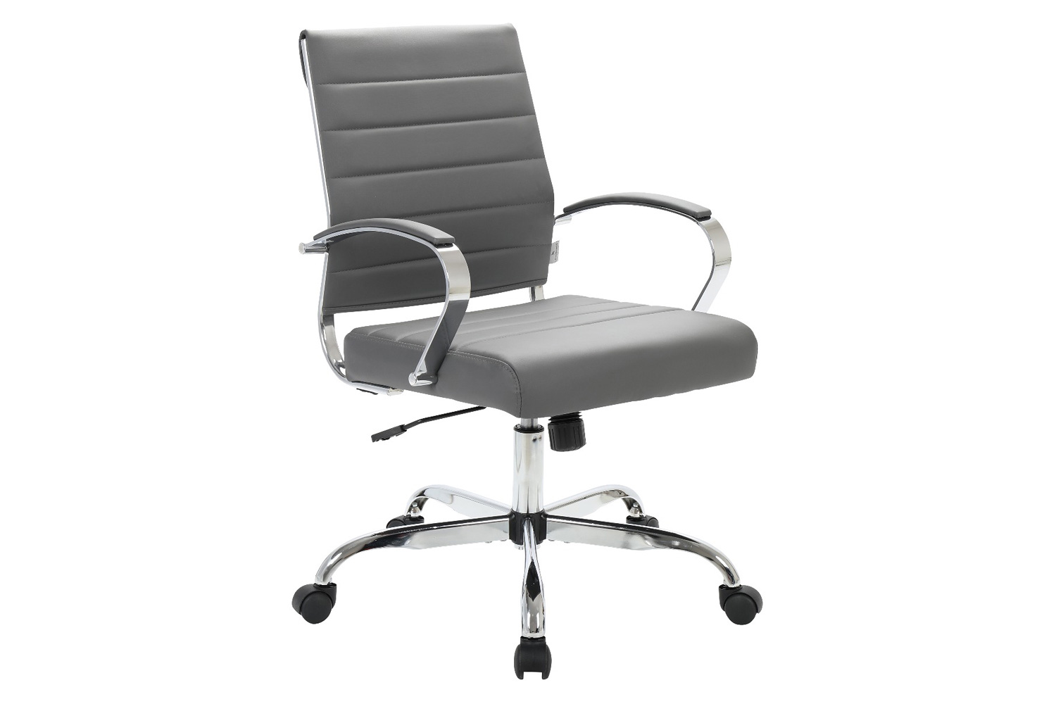 LeisureMod Benmar Home Leather Office Chair with Chrome Frame