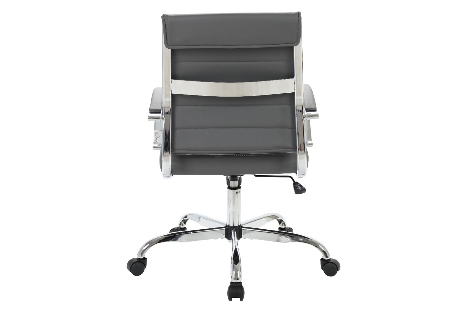 LeisureMod Benmar Home Leather Office Chair with Chrome Frame - Gray