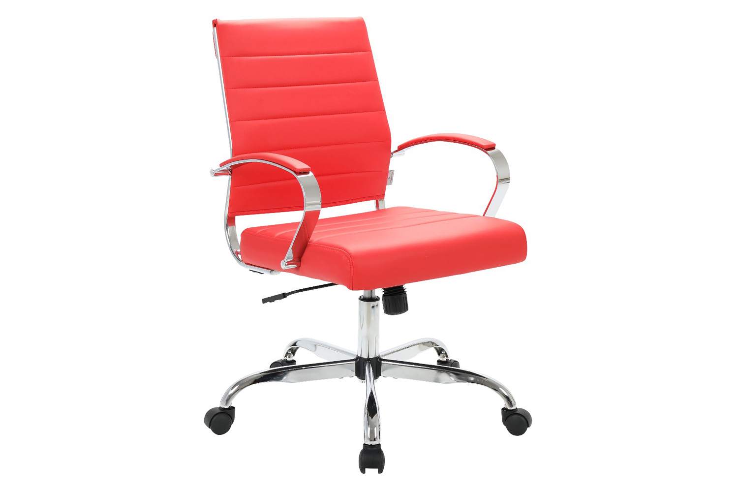 LeisureMod Benmar Home Leather Office Chair with Chrome Frame