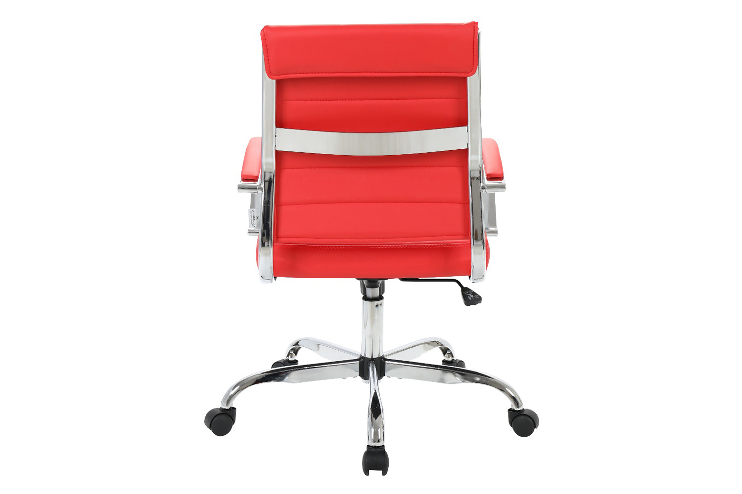 LeisureMod Benmar Home Leather Office Chair with Chrome Frame - Red