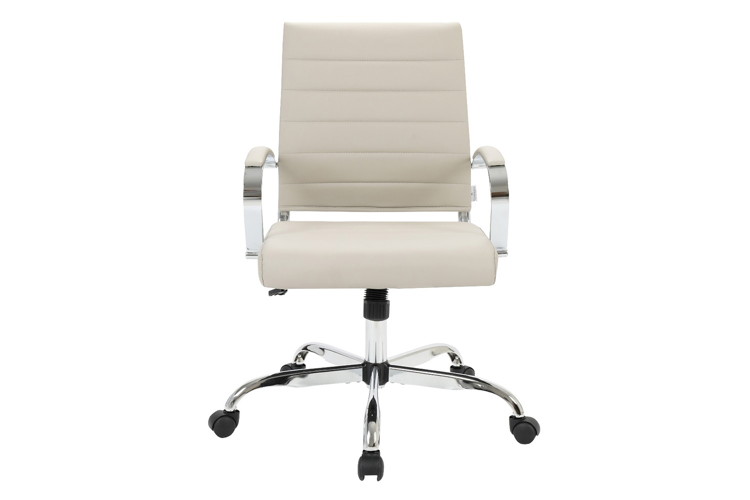 LeisureMod Benmar Home Leather Office Chair with Chrome Frame - Tan