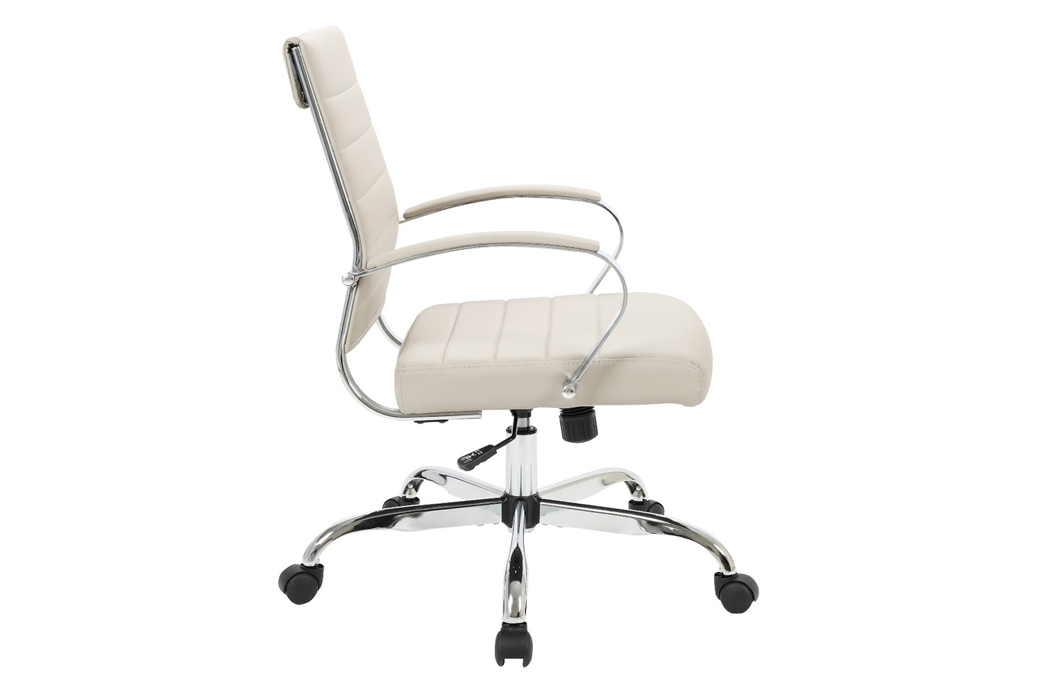 LeisureMod Benmar Home Leather Office Chair with Chrome Frame - Tan