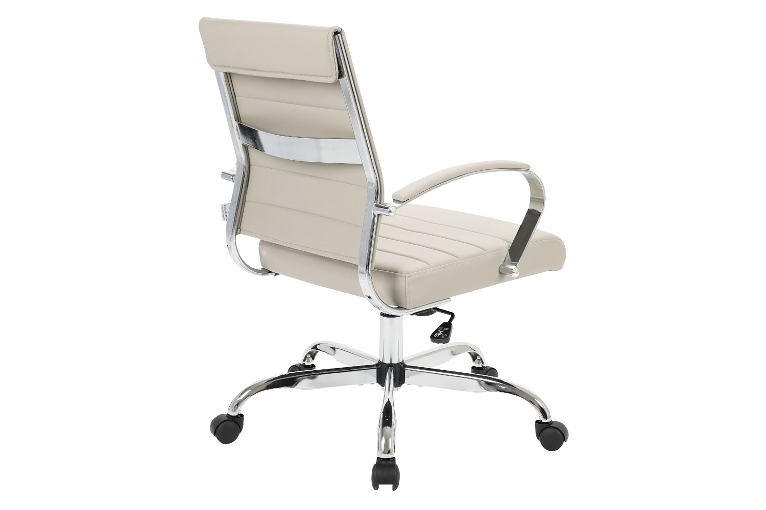 LeisureMod Benmar Home Leather Office Chair with Chrome Frame - Tan