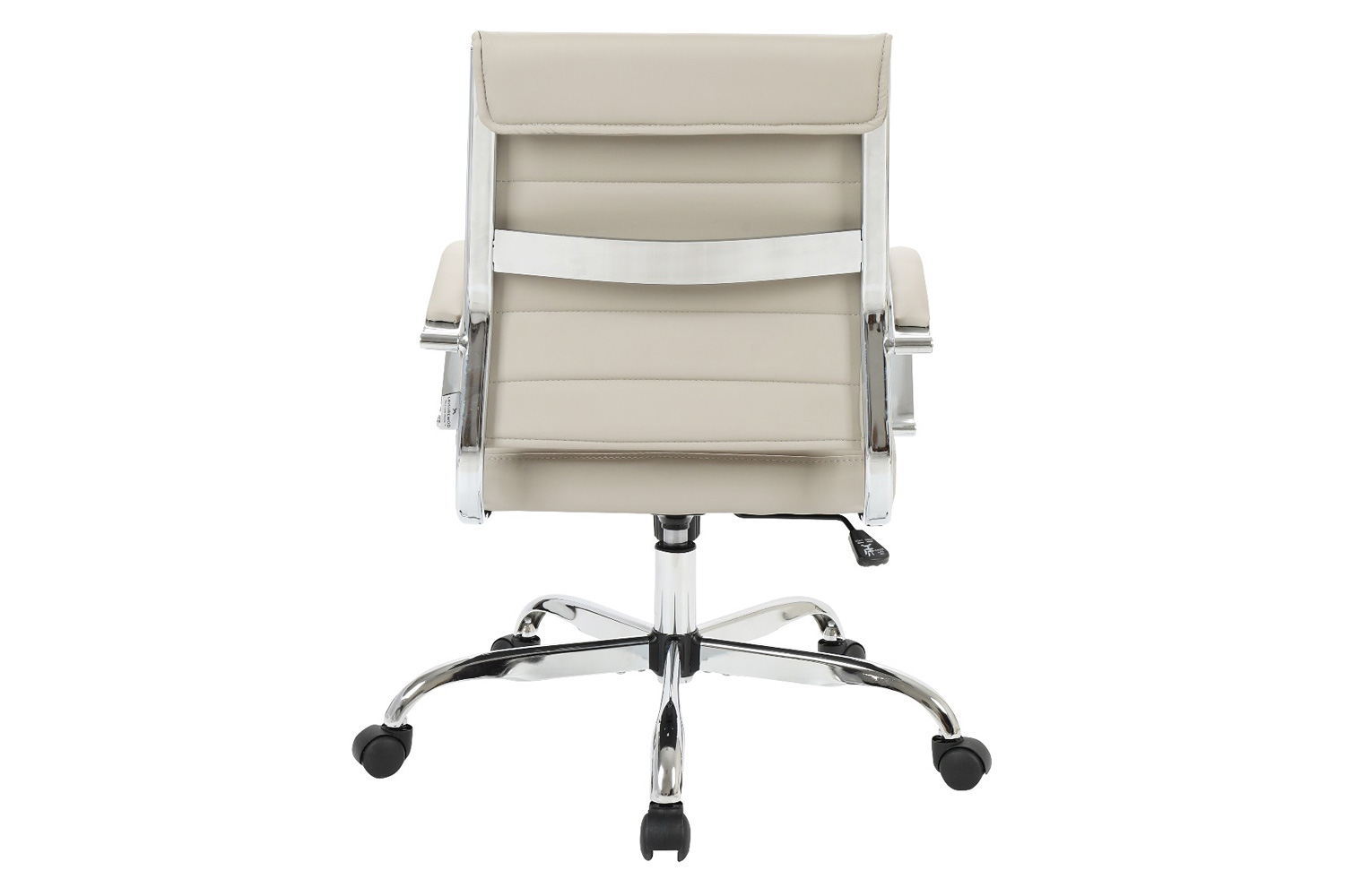 LeisureMod Benmar Home Leather Office Chair with Chrome Frame - Tan