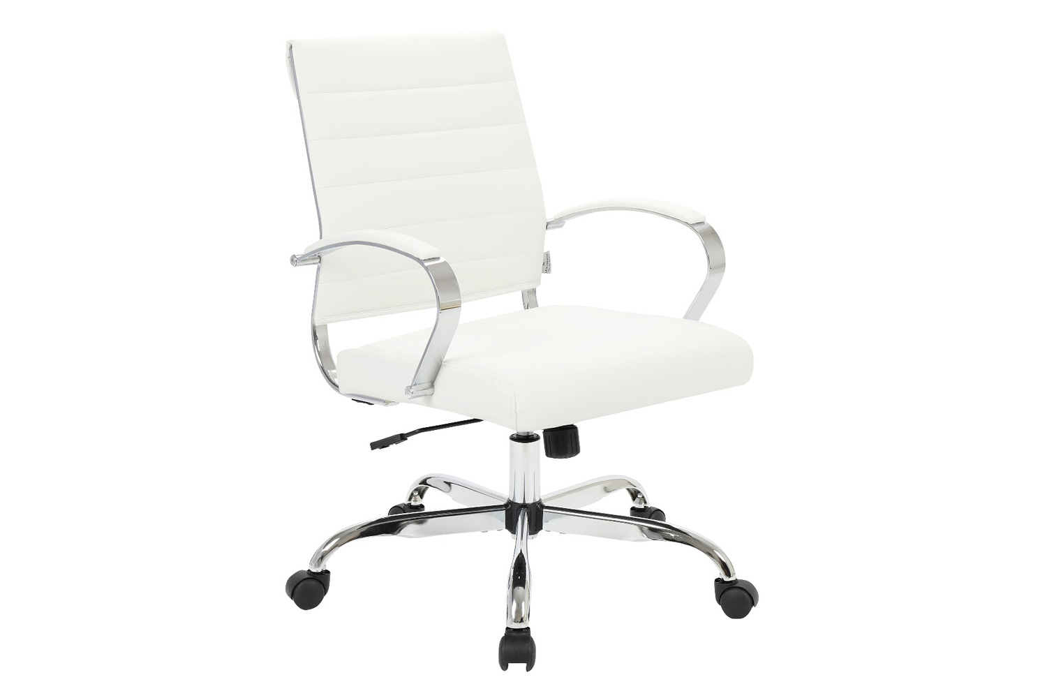 LeisureMod Benmar Home Leather Office Chair with Chrome Frame