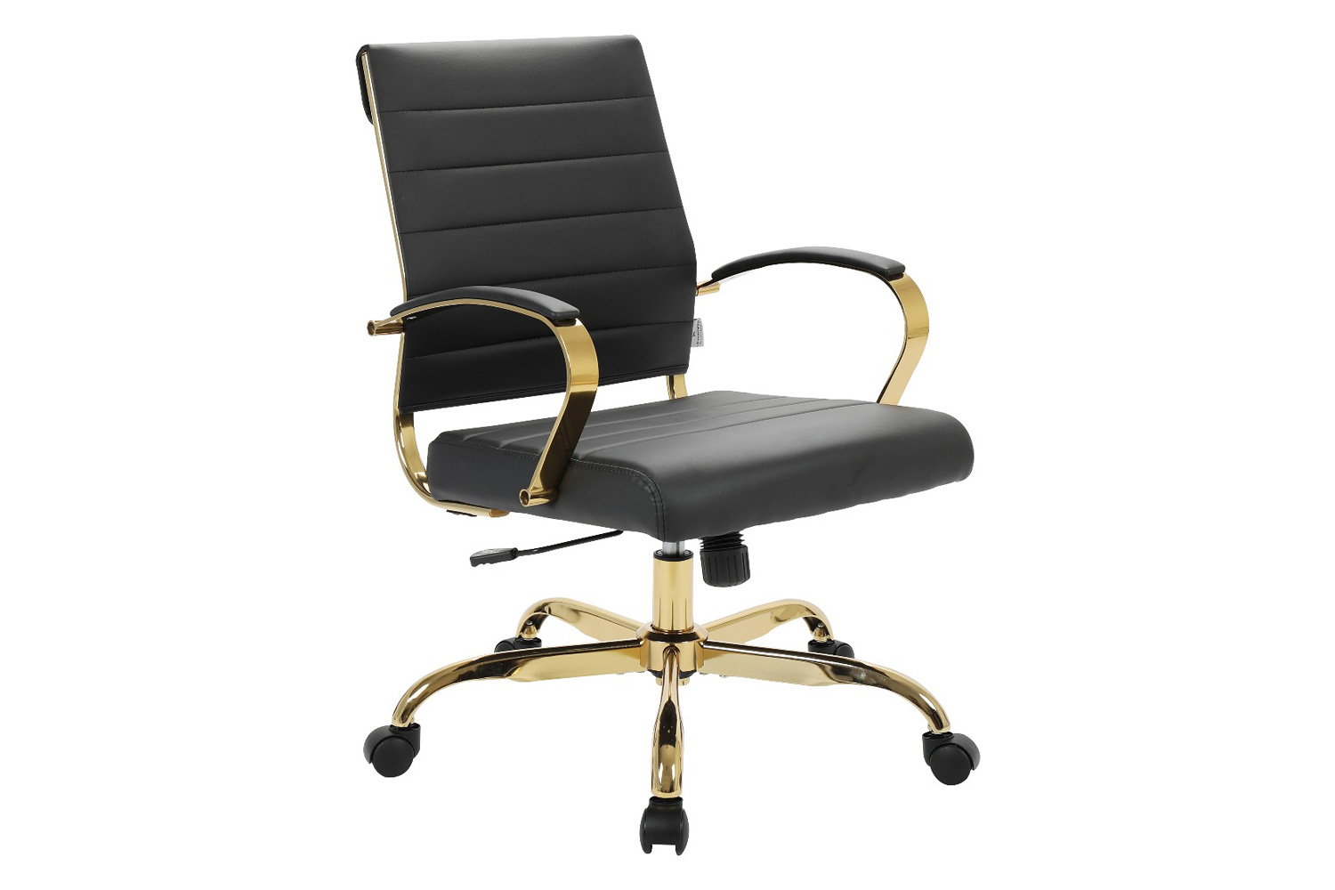 LeisureMod Benmar Home Leather Office Chair with Chrome Frame