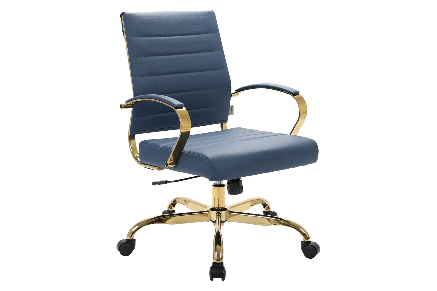 LeisureMod Benmar Home Leather Office Chair with Chrome Frame