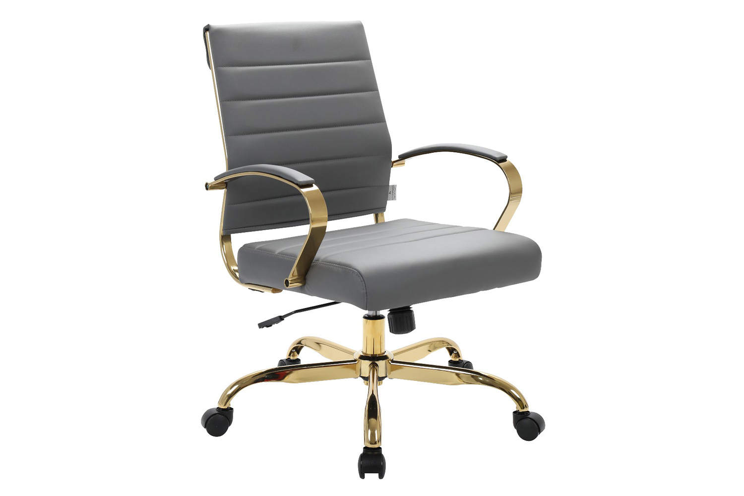 LeisureMod Benmar Home Leather Office Chair with Chrome Frame