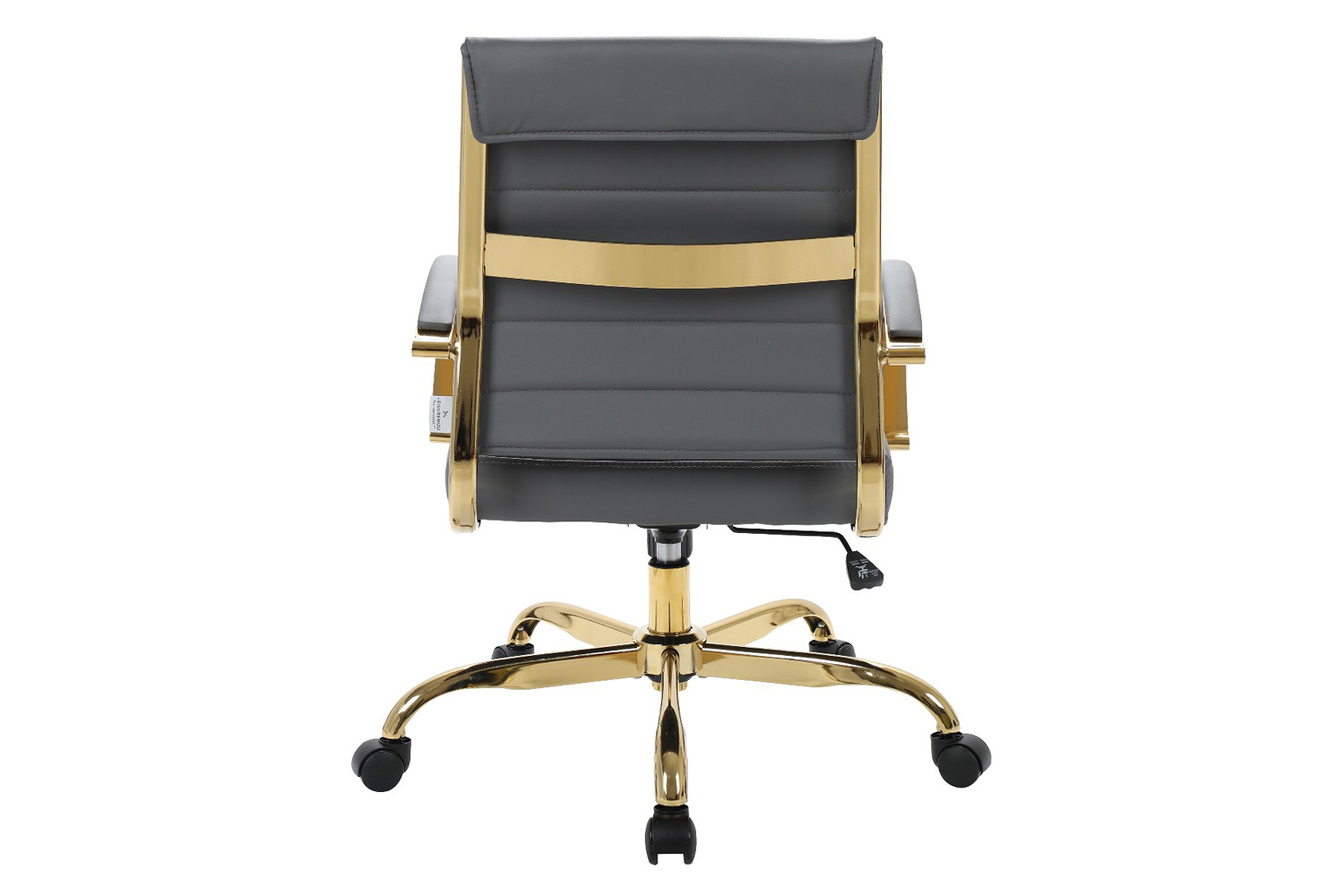 LeisureMod Benmar Home Leather Office Chair with Gold Frame - Gray