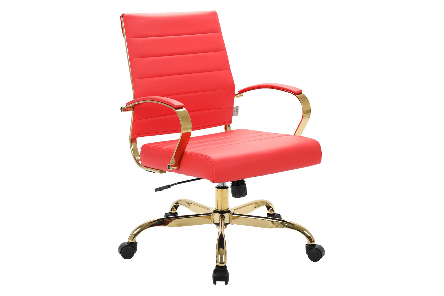 LeisureMod Benmar Home Leather Office Chair with Chrome Frame