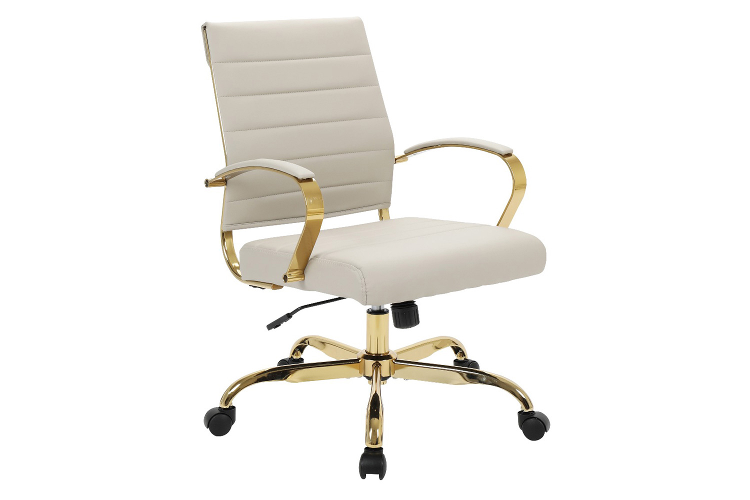 LeisureMod Benmar Home Leather Office Chair with Chrome Frame