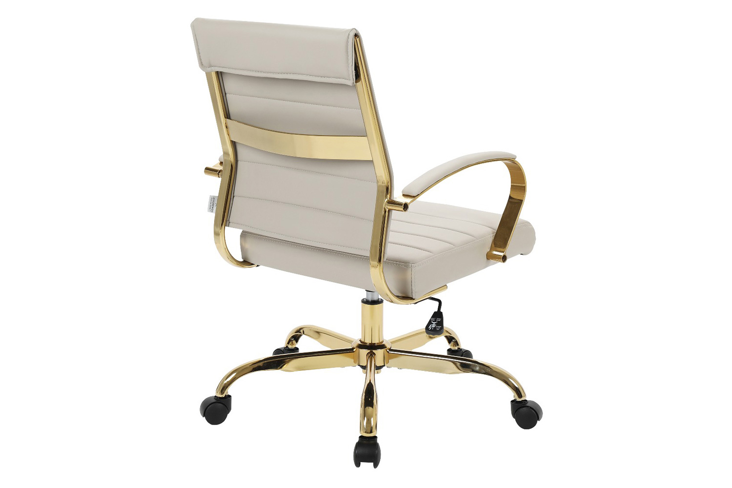 LeisureMod Benmar Home Leather Office Chair with Gold Frame - Tan