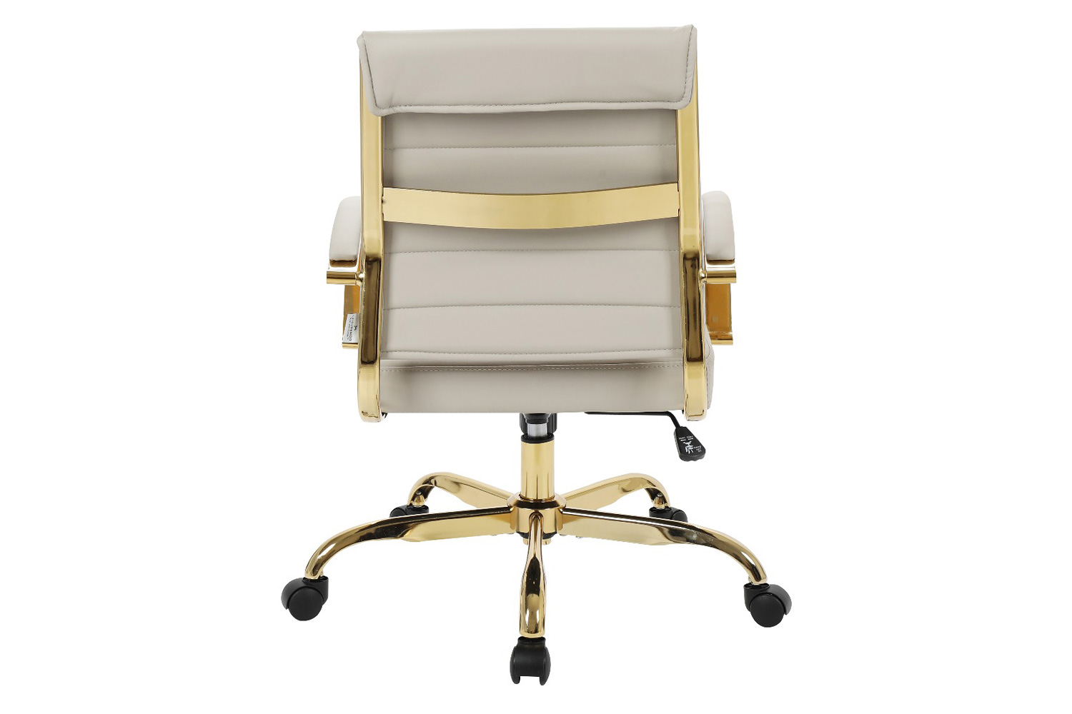 LeisureMod Benmar Home Leather Office Chair with Gold Frame - Tan