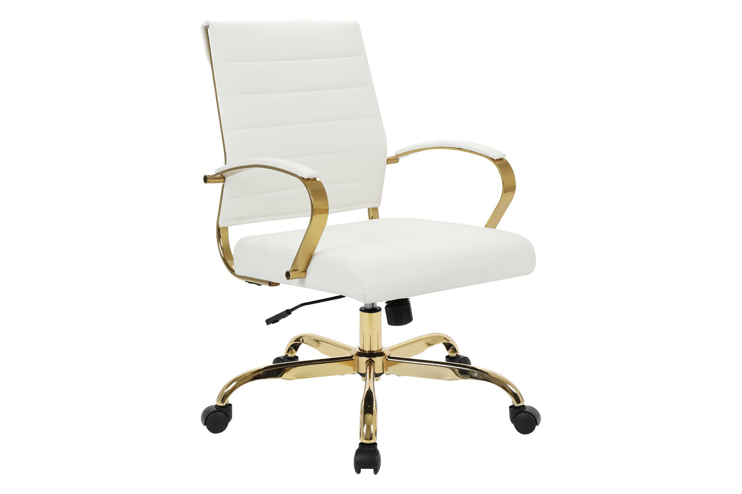 LeisureMod Benmar Home Leather Office Chair with Chrome Frame